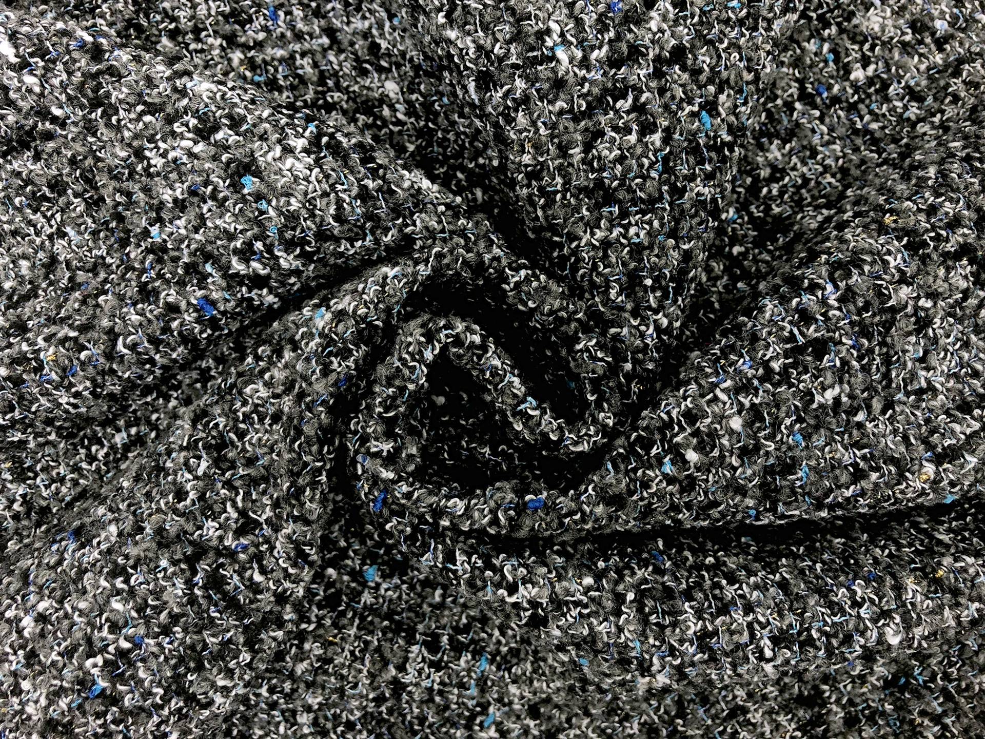 Poly Wool Lurex Tweed in Grey