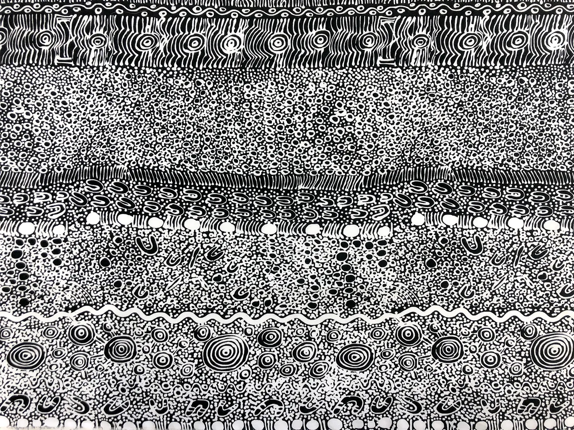 Australian Cotton Print With Aboriginal Motif