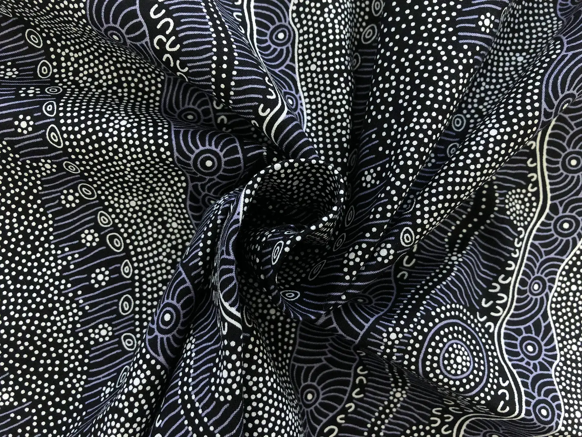 Australian Cotton Print With Aboriginal Motif