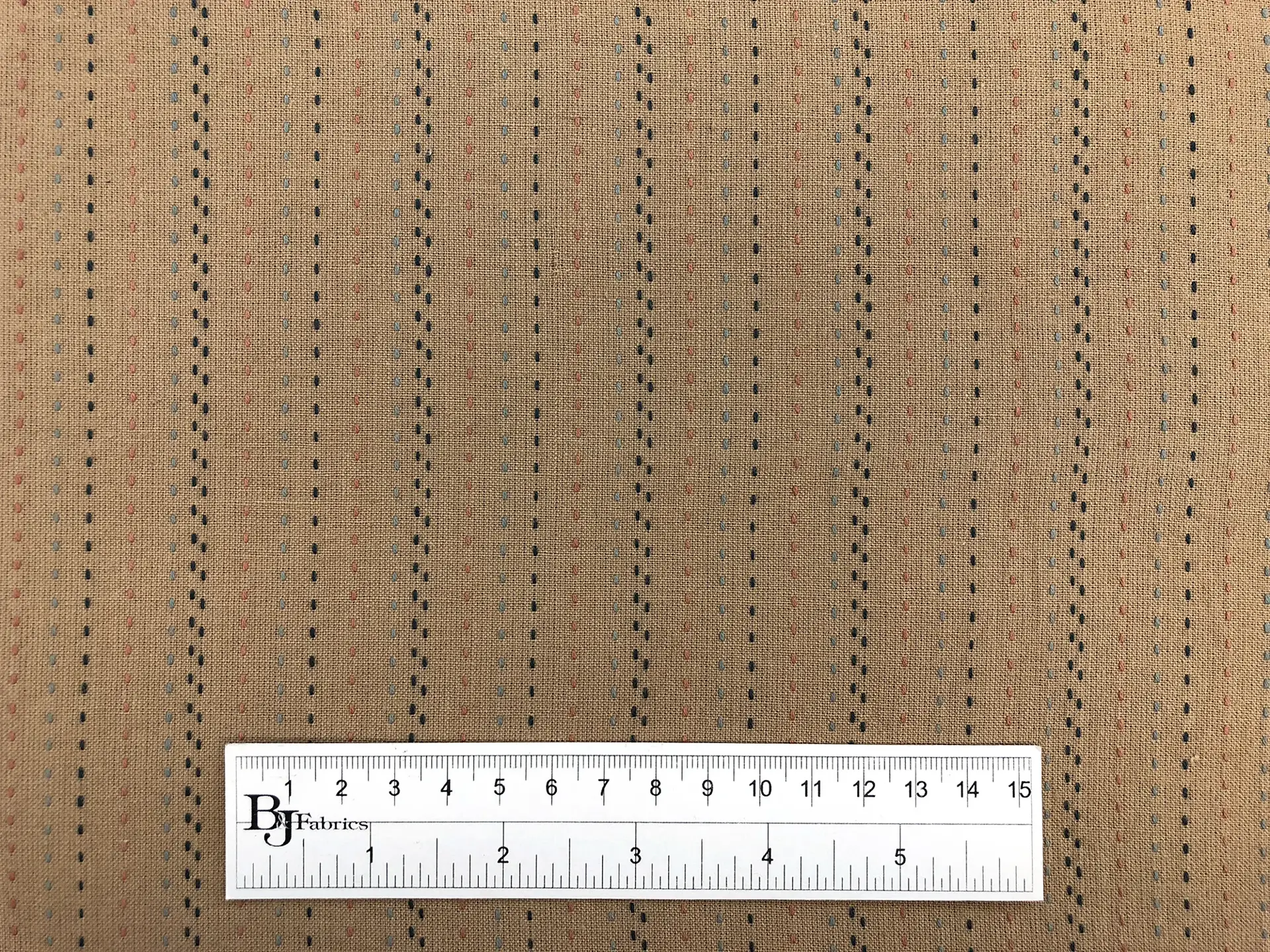 Cotton Stitched Novelty Stripe in Tan