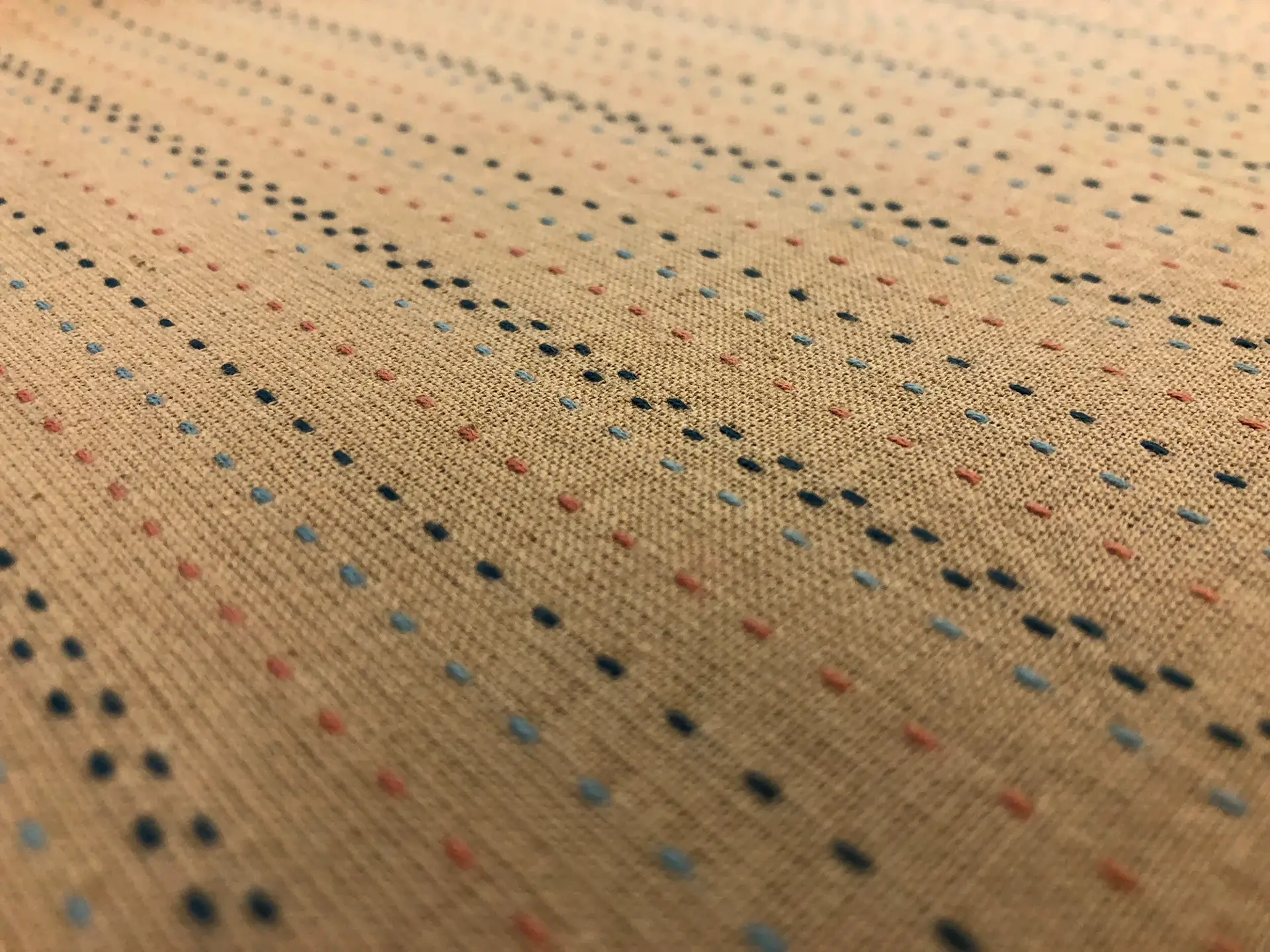 Cotton Stitched Novelty Stripe in Tan