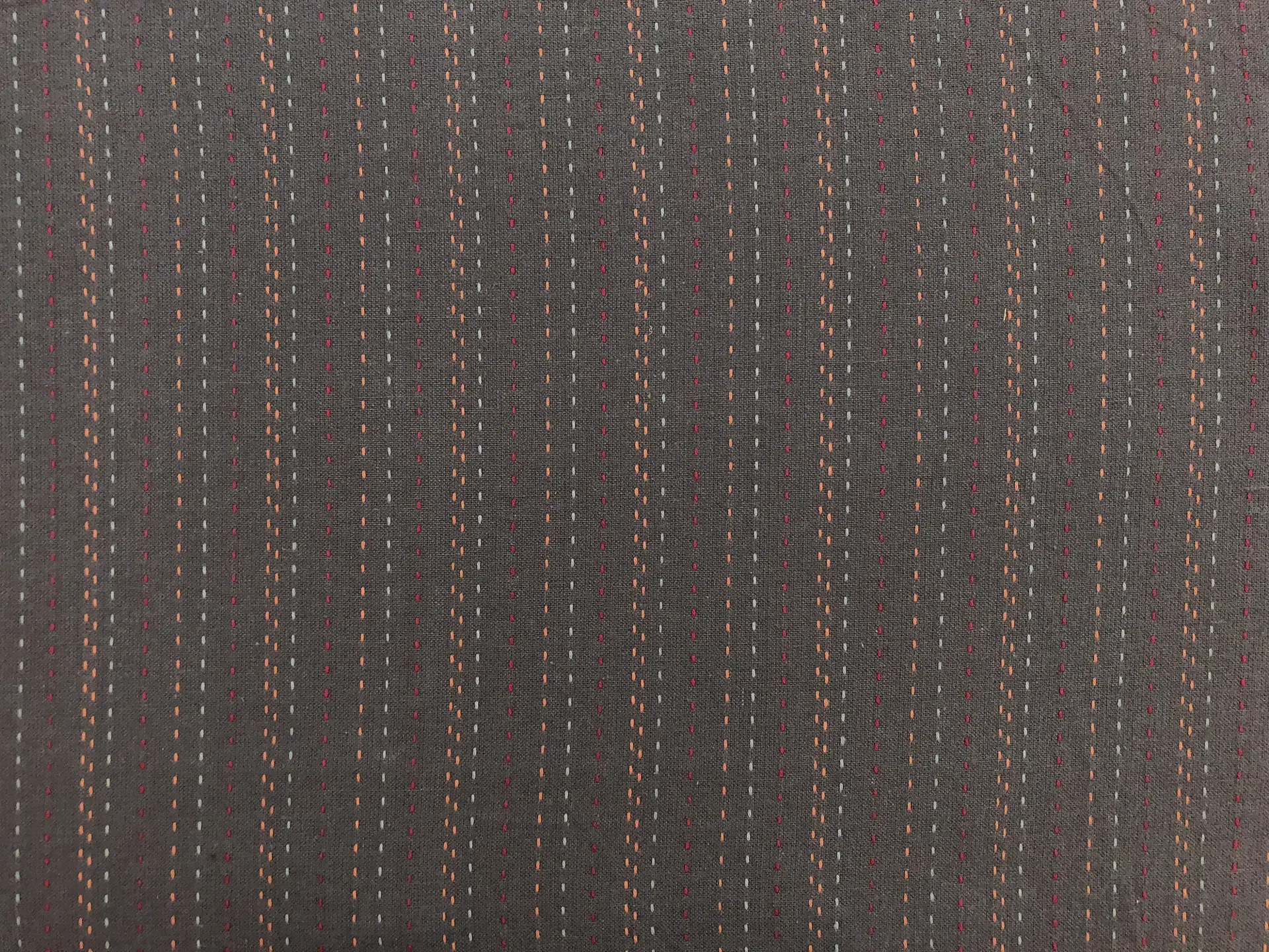 Cotton Stitched Novelty Stripe in Gunmetal
