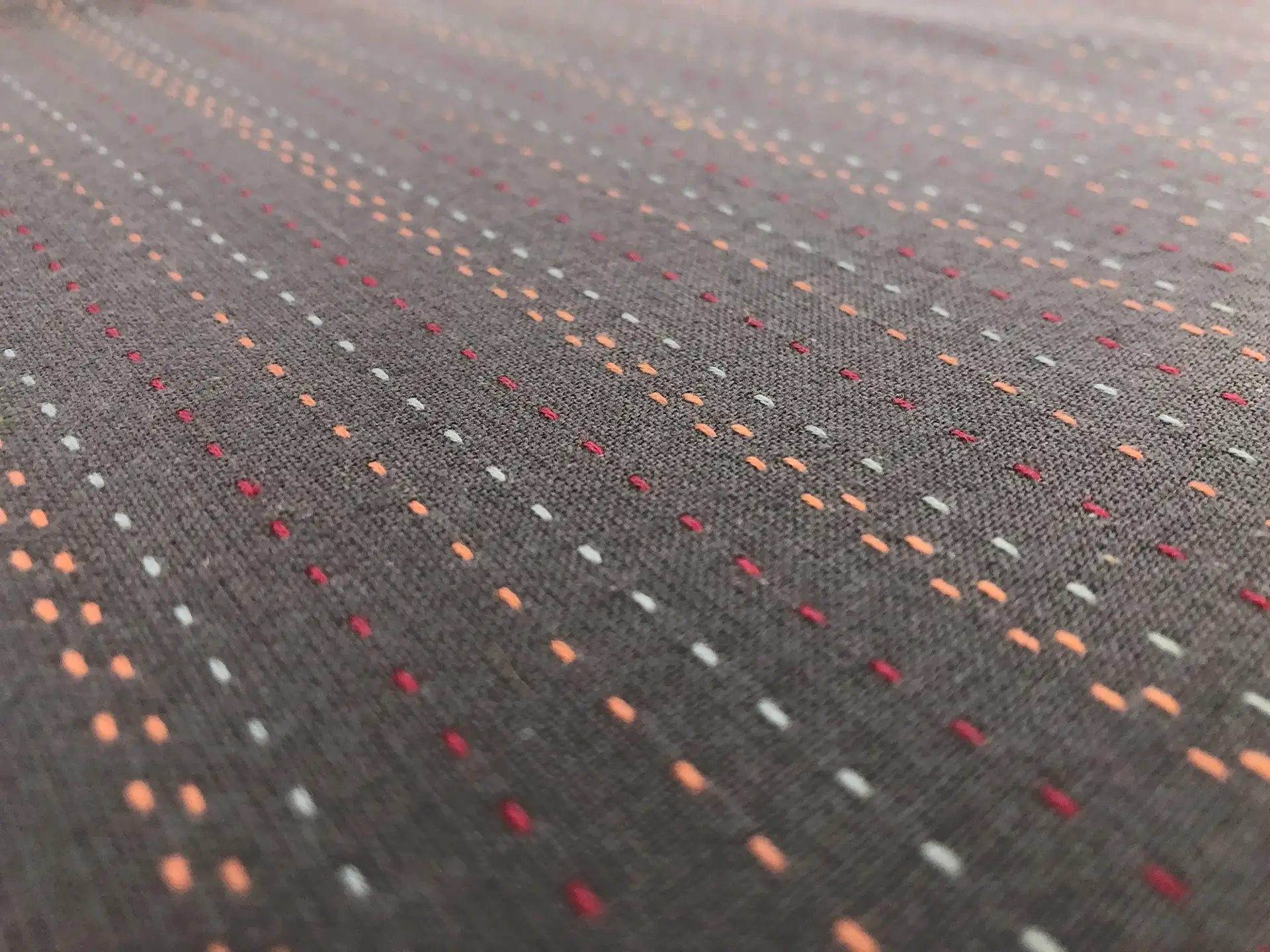 Cotton Stitched Novelty Stripe in Gunmetal