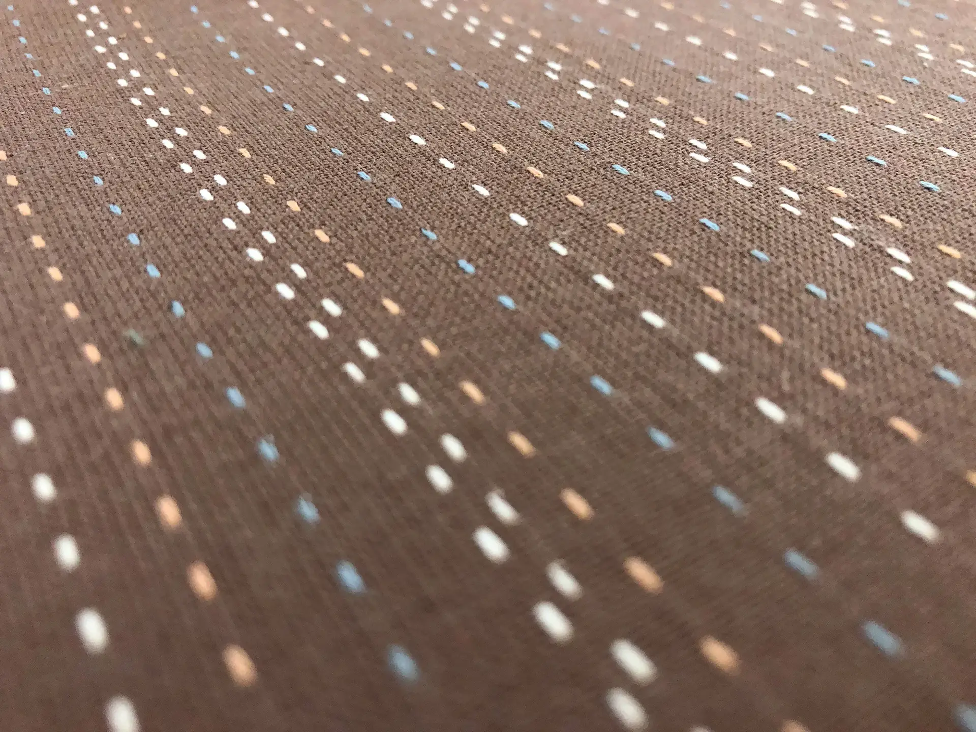 Cotton Stitched Novelty Stripe in Coffee