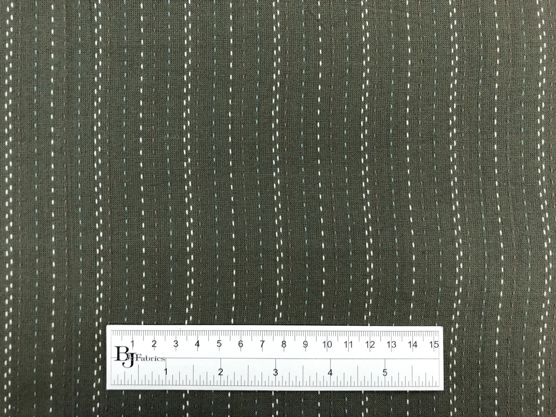 Cotton Stitched Novelty Stripe in Asparagus 
