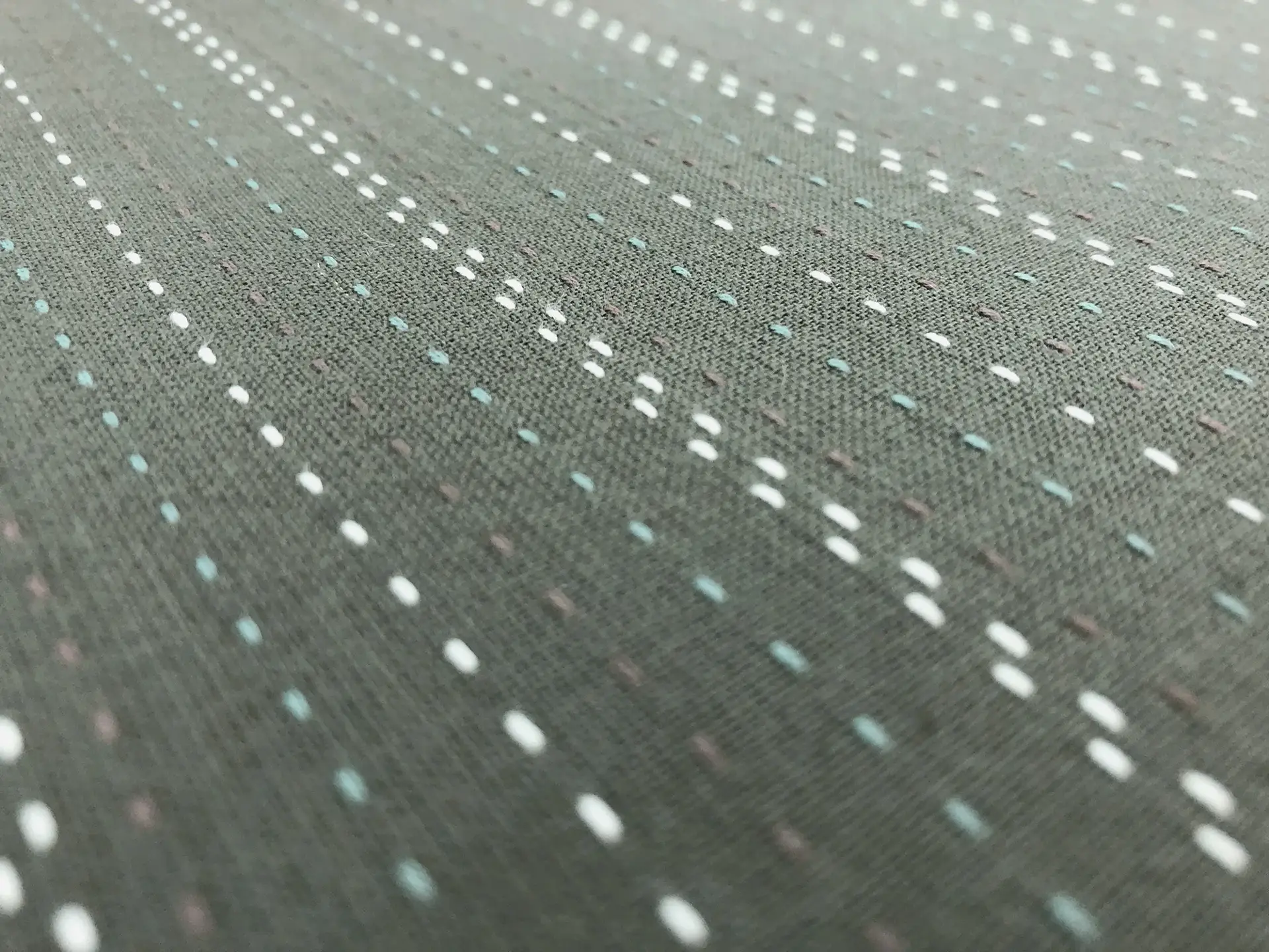 Cotton Stitched Novelty Stripe in Asparagus 