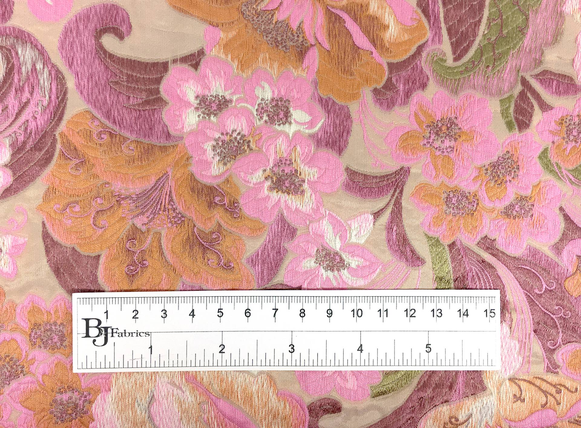 Silk Blend Fil Coupé Brocade with Floral Motifs