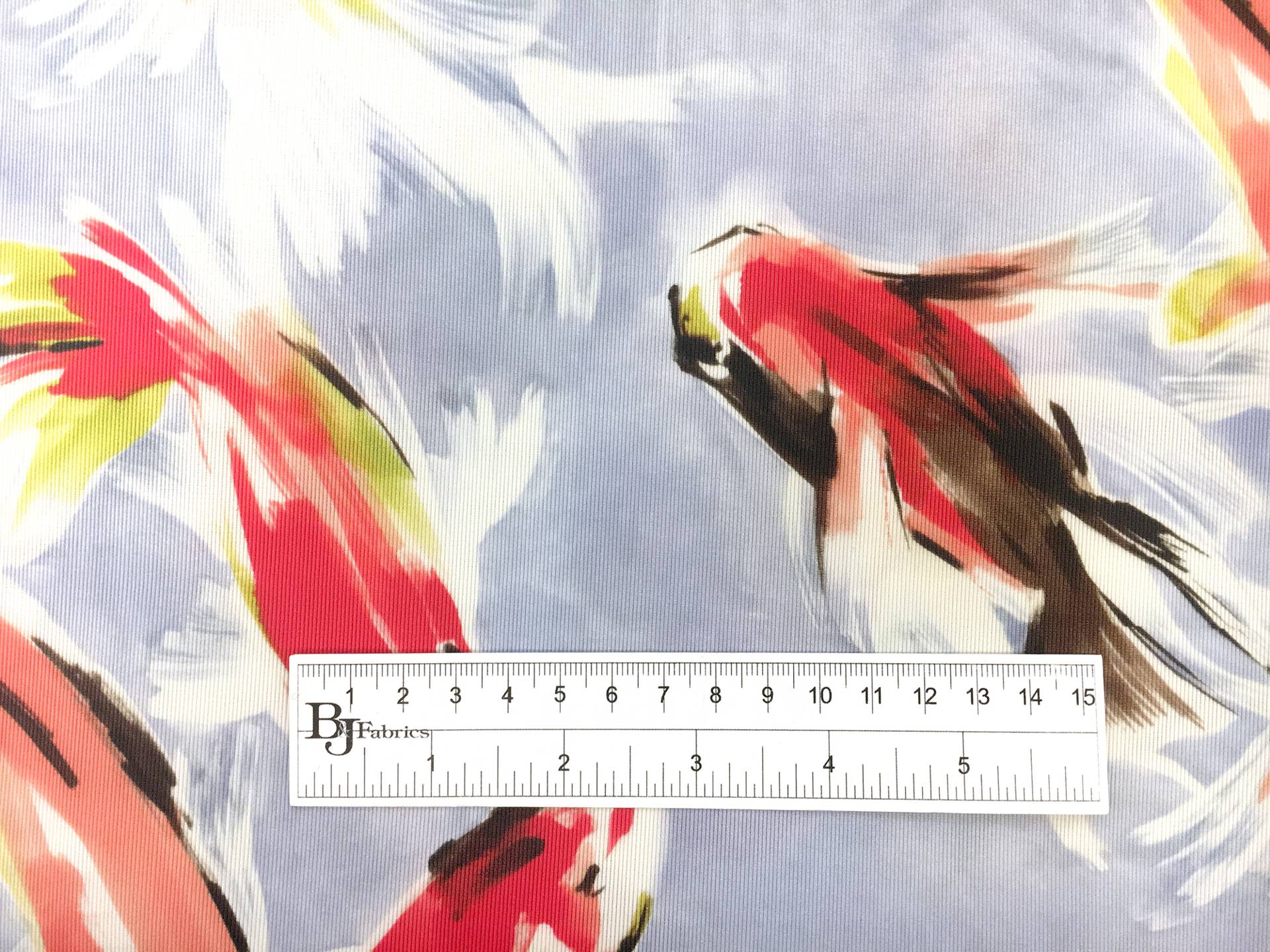 Printed Cotton and Rayon Blend Faille with Koi Fish