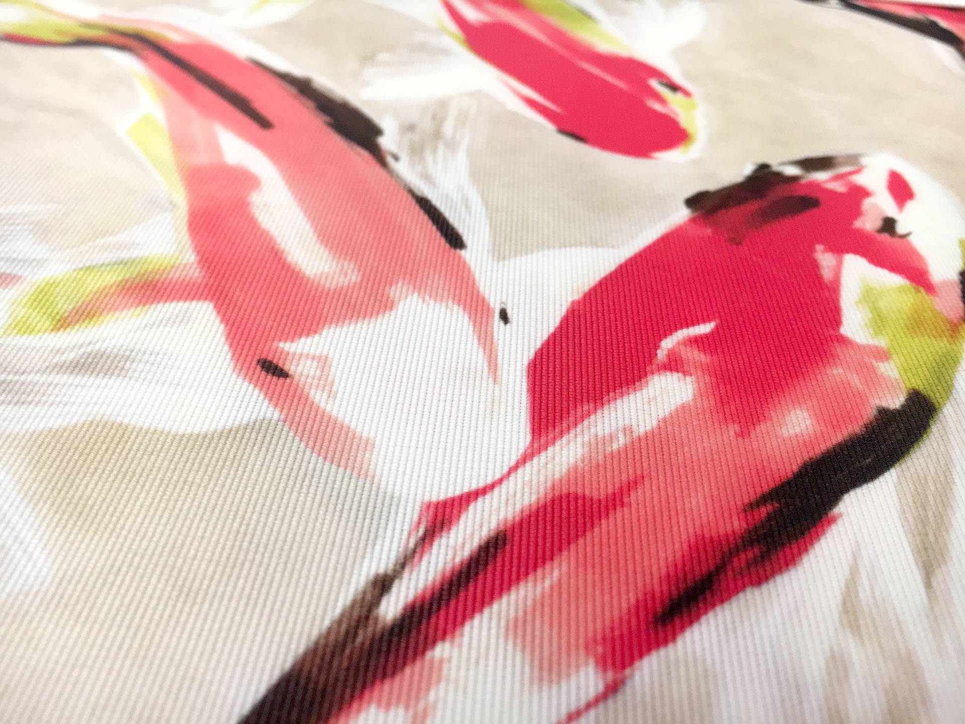 Printed Cotton and Rayon Blend Faille with Koi Fish