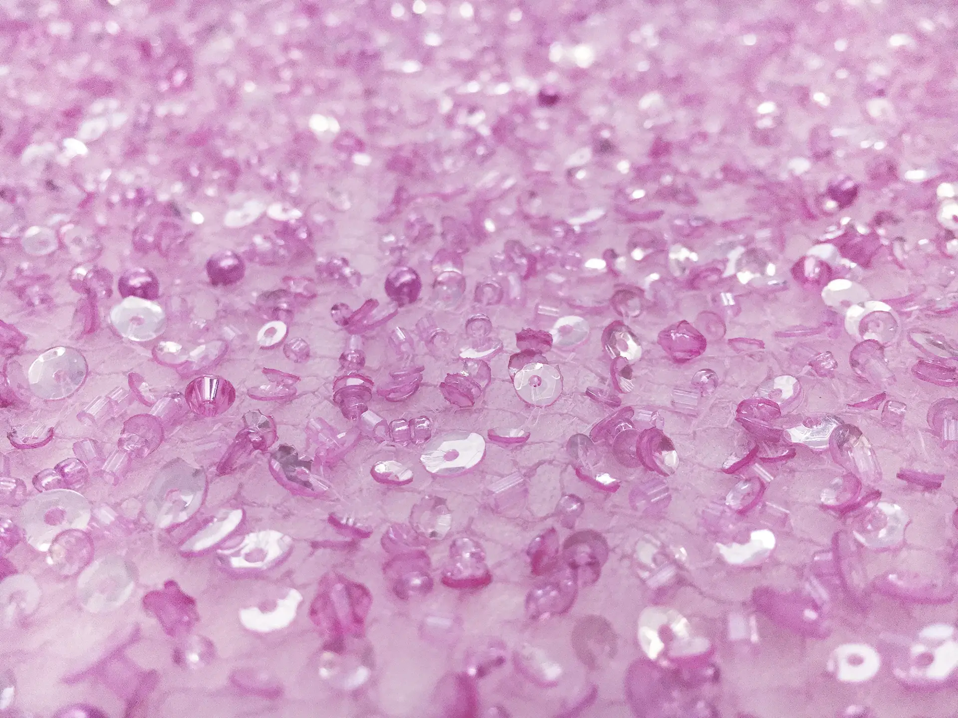 Heavy Beaded Tulle in Magenta