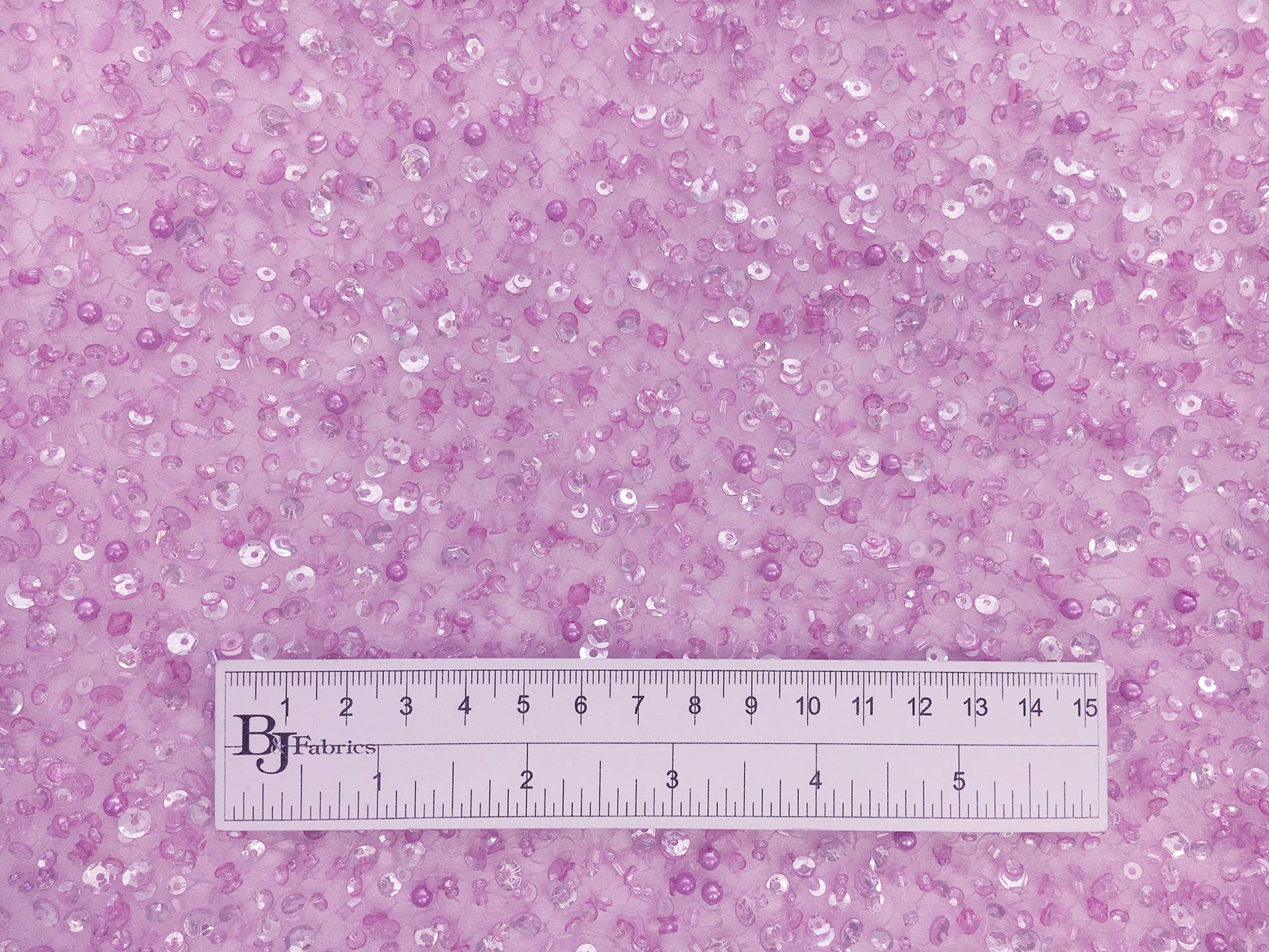 Heavy Beaded Tulle in Magenta