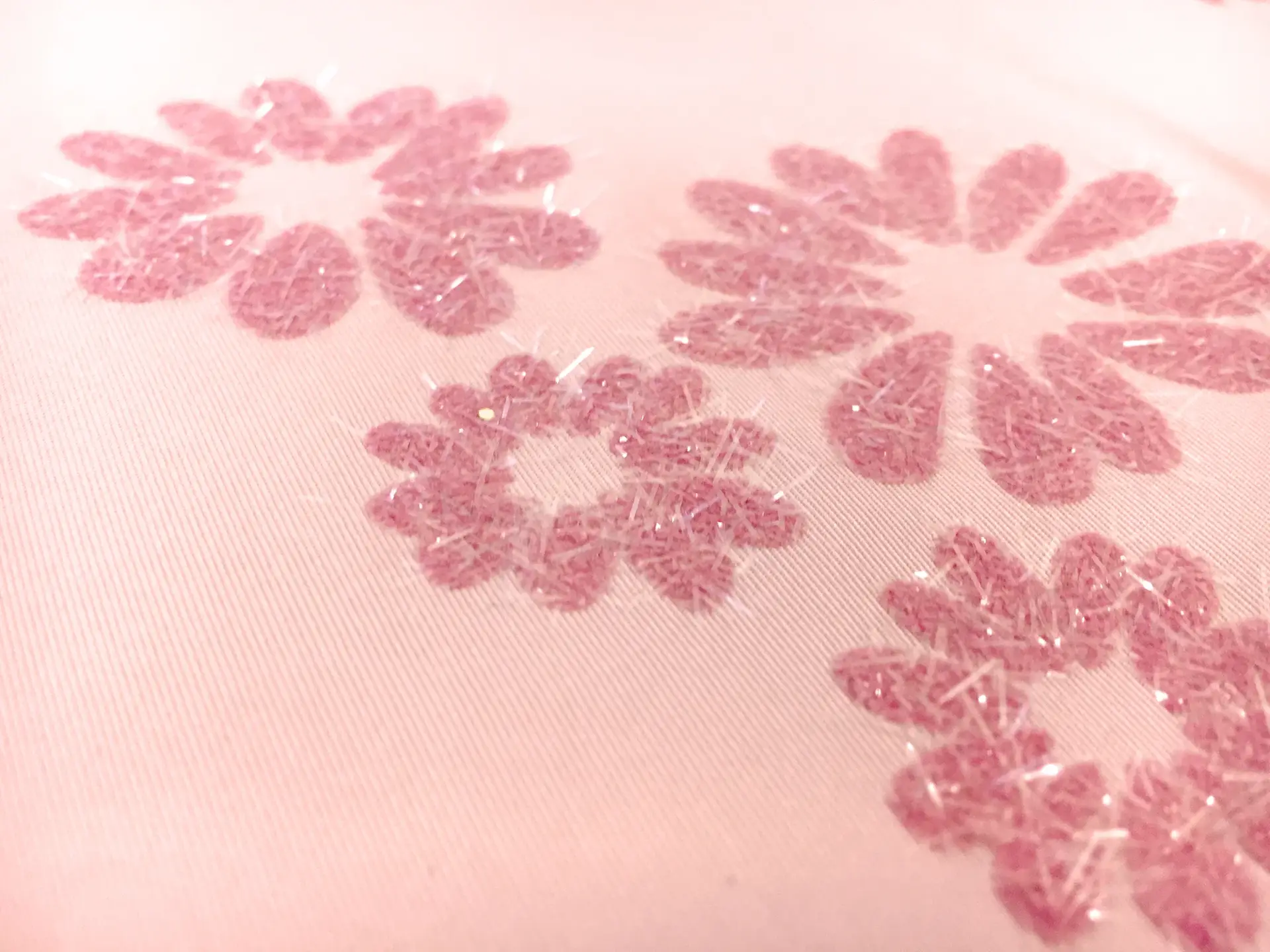 Metallic Flocking on Silk Faille