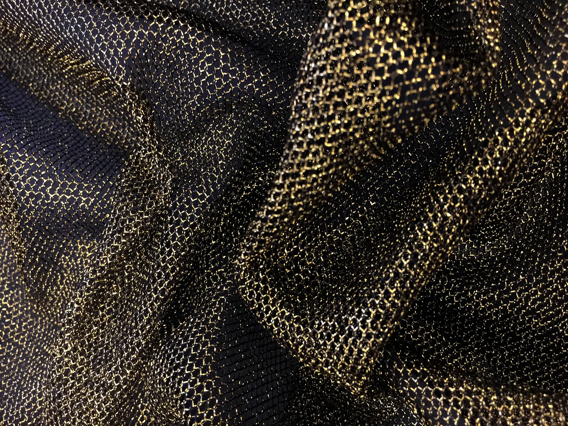 Metallic Mesh in Black and Gold