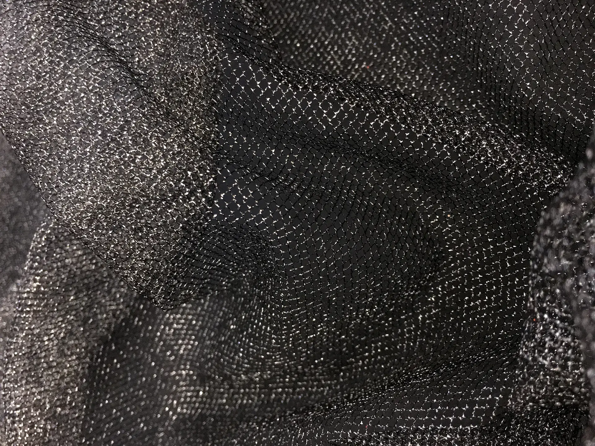 Metallic Mesh in Black and Tarnished Gold