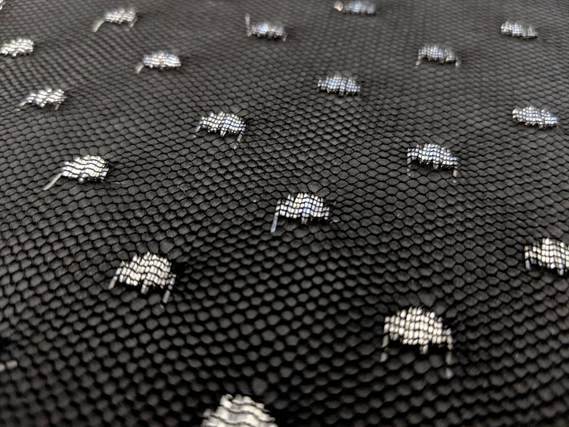 Metallic Point D'Sprit Net in Black and Silver