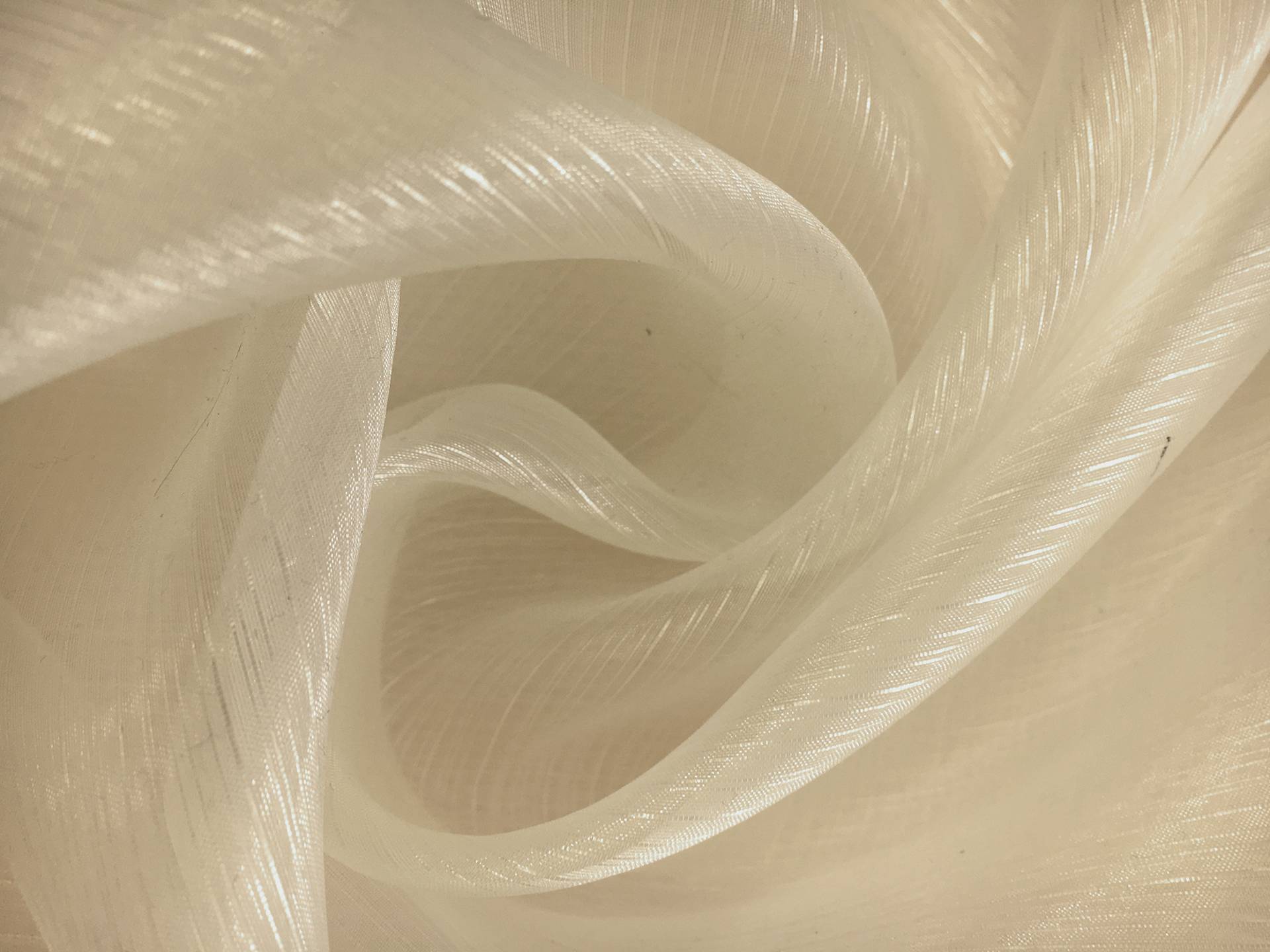 Crystal Stripe Polyester Organza in Mink