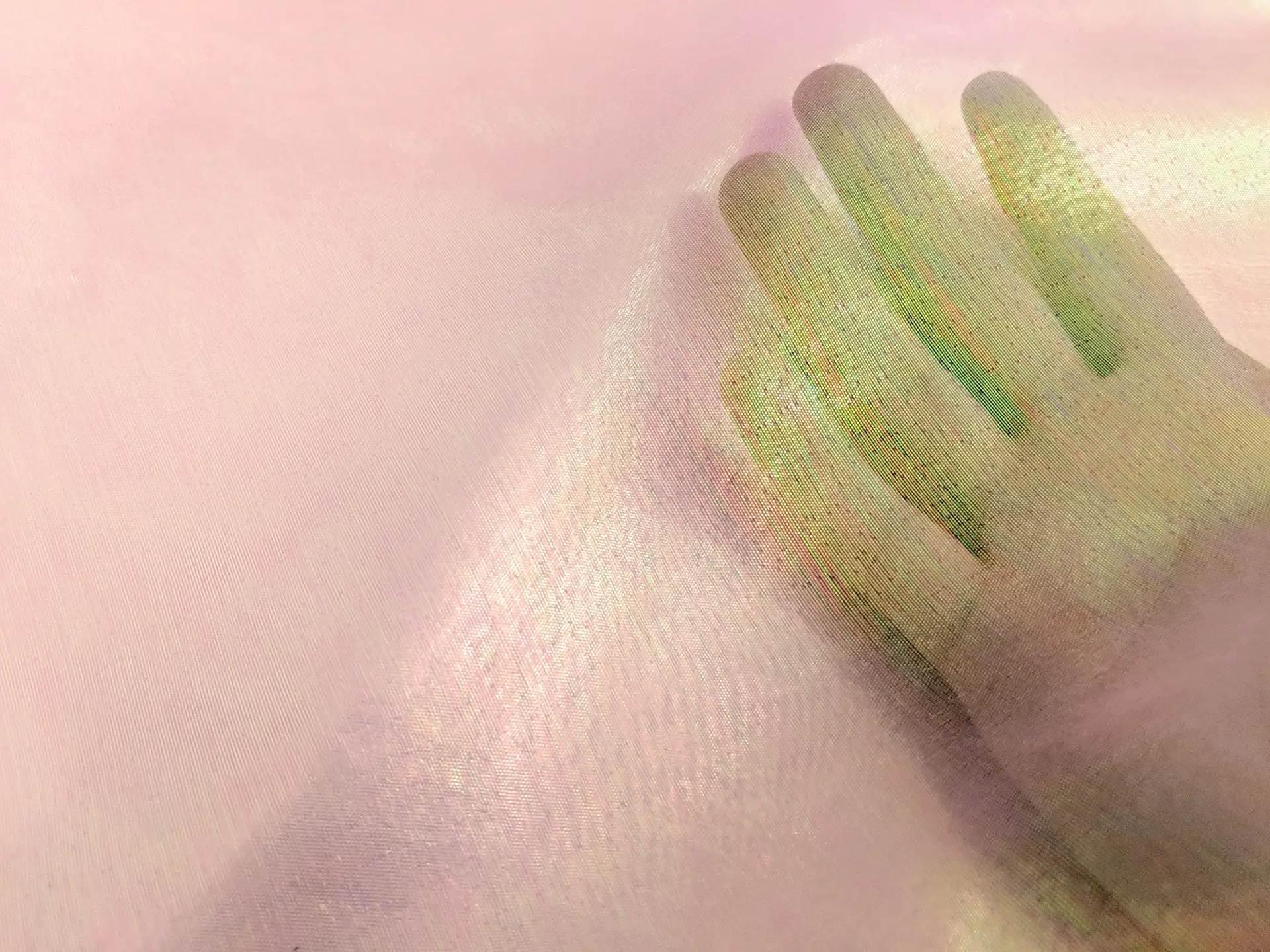 Sheer Opalescent Organza in Pink