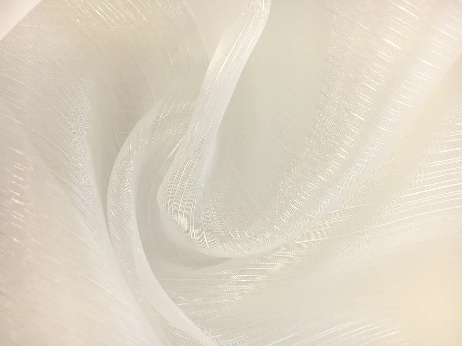 Crystal Stripe Polyester Organza in Champagne