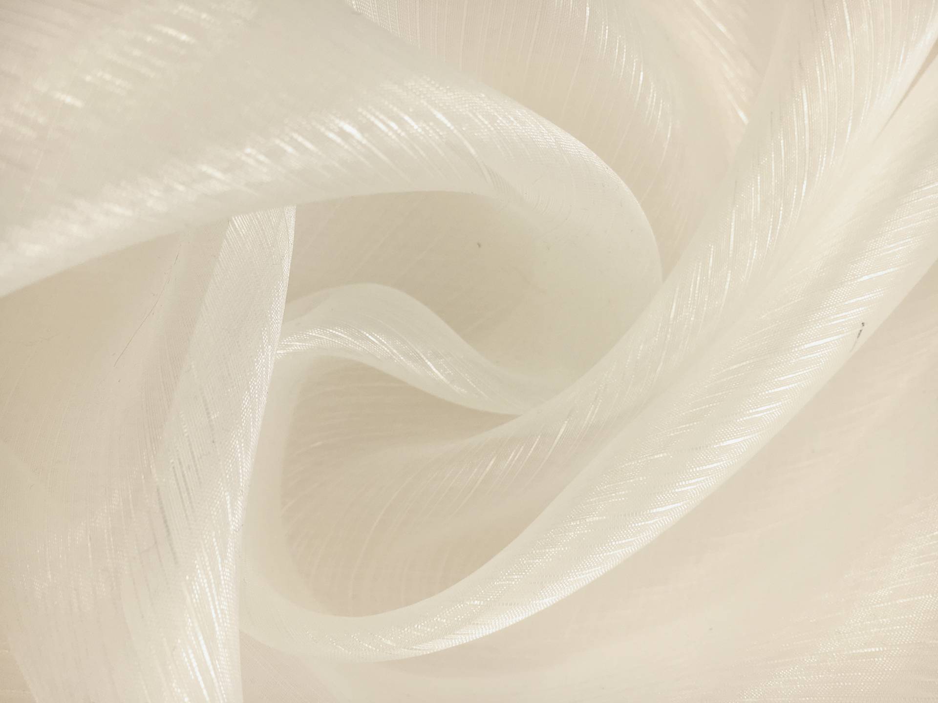 Crystal Stripe Polyester Organza in Ivory