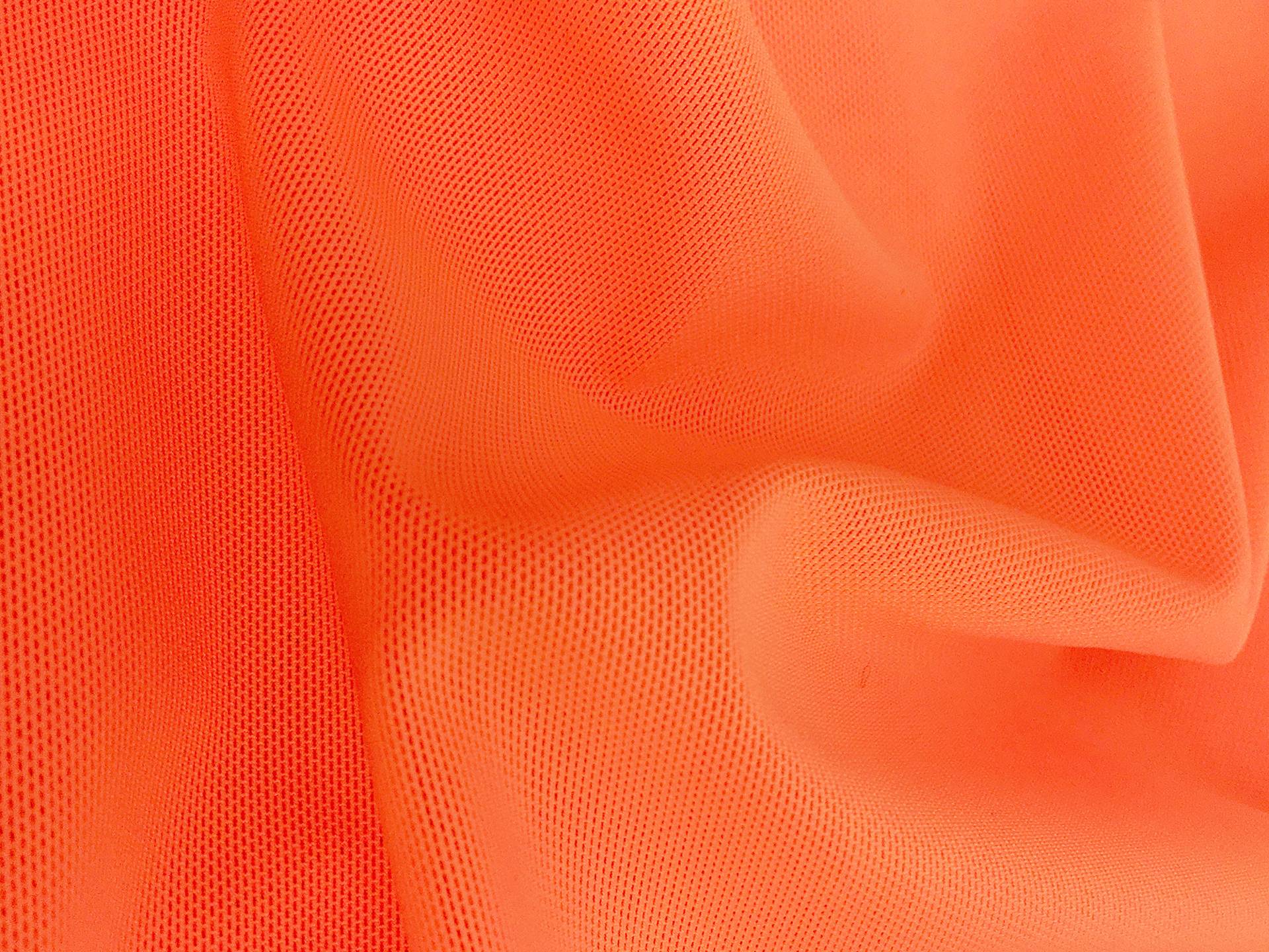 Two Way Stretch Tulle in Neon Orange
