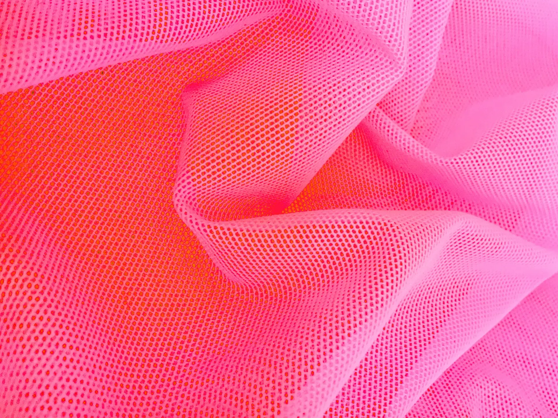 Stretch Tulle in Neon Pink