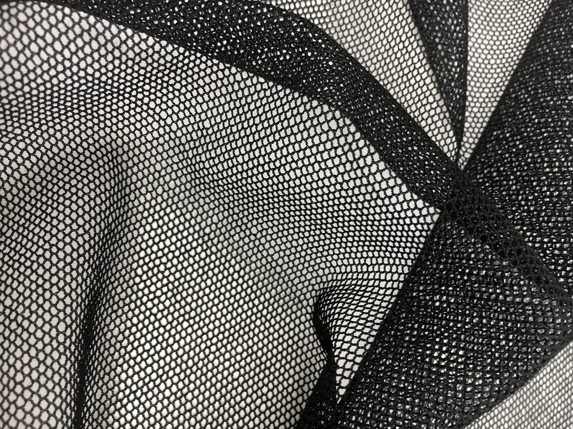 Stretch Cotton Bobbinet in Black