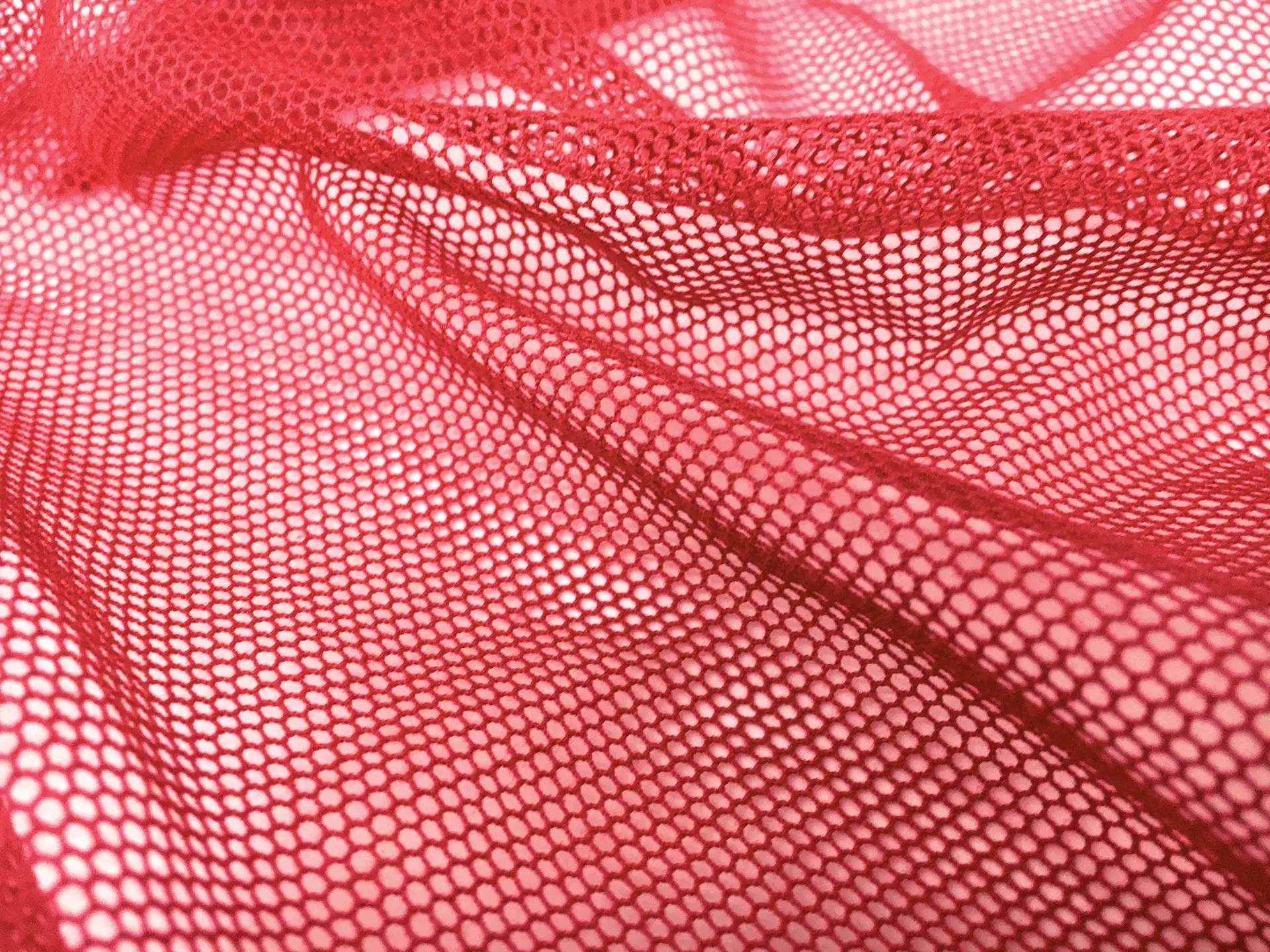 English Cotton Bobbinet in Scarlet