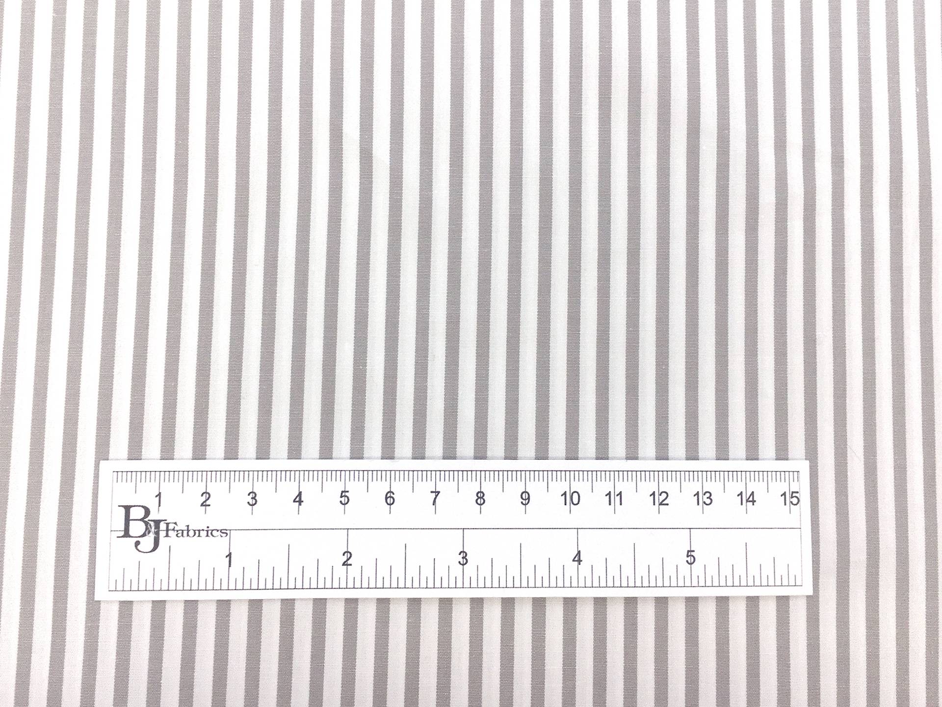 Cotton Shirting with Dove Grey Stripe