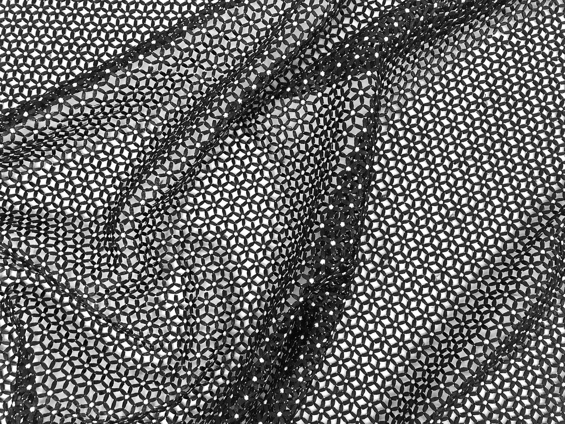 Guipure Lace with Petite Geometric Pattern in Black 