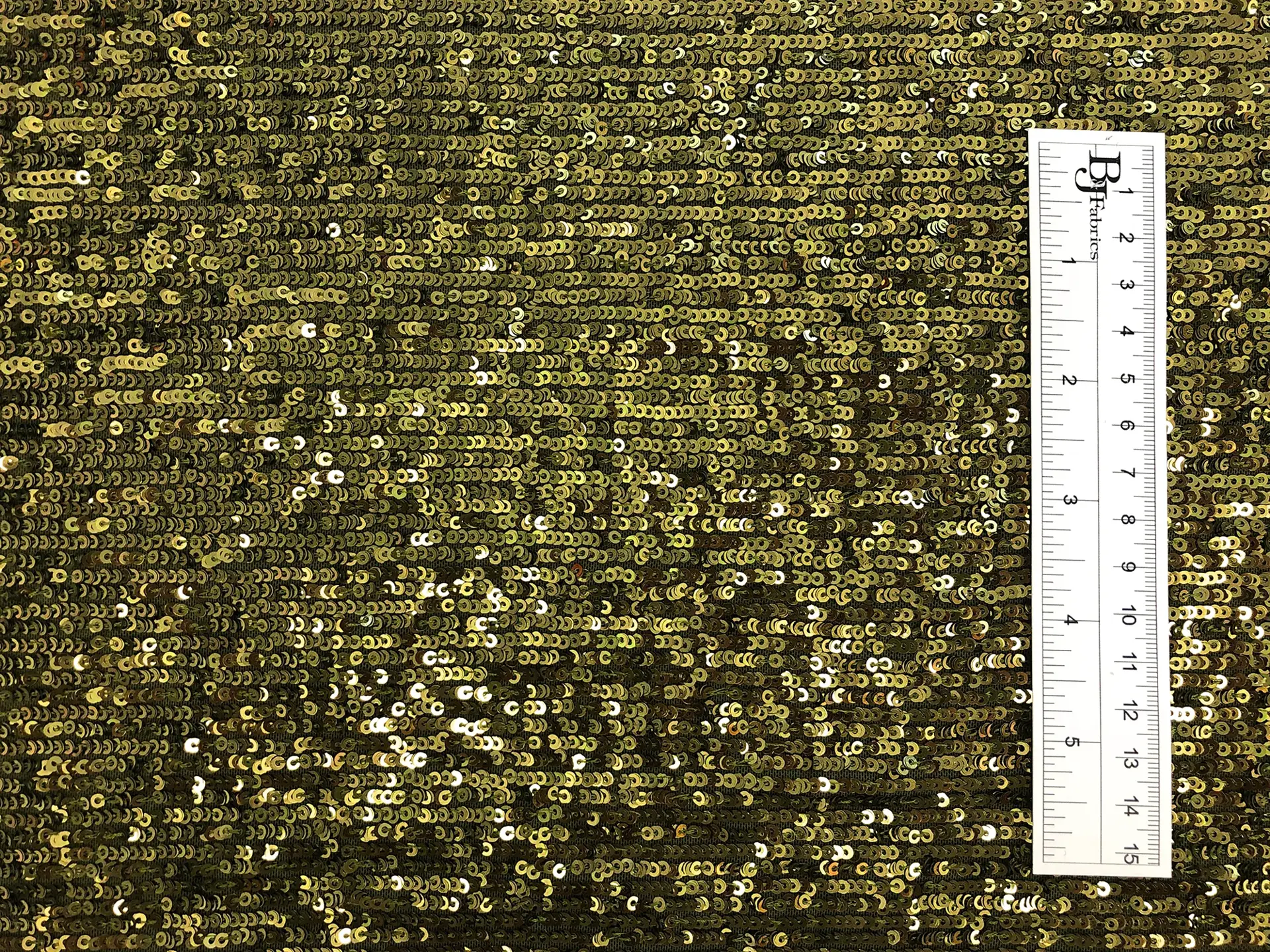 Mini Sequins on Stretch Tulle in Olive
