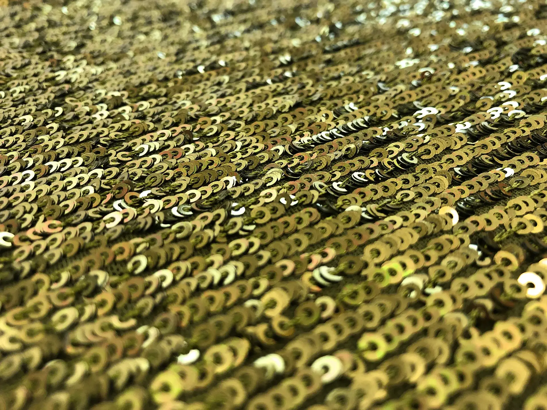 Mini Sequins on Stretch Tulle in Olive