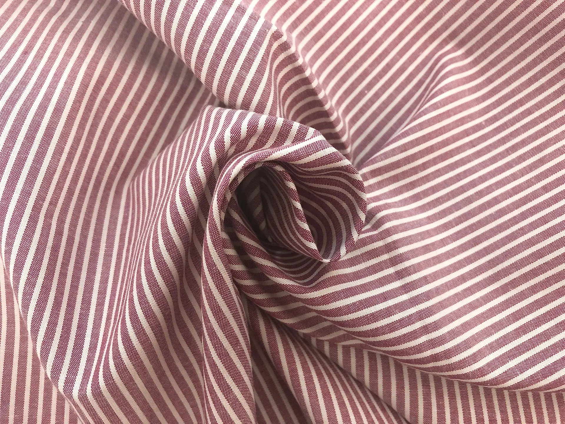 Japanese Cotton Yarn Dye Stripe in Wine