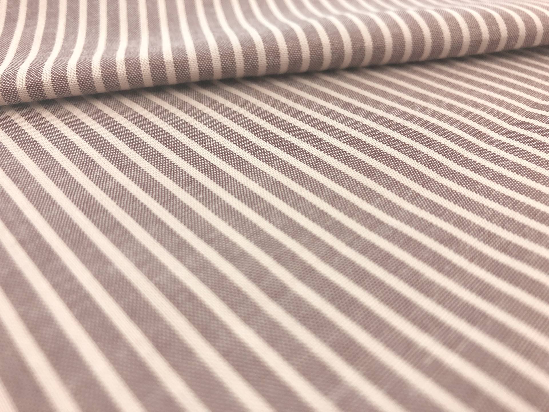 Japanese Cotton Yarn Dye Stripe in Brown