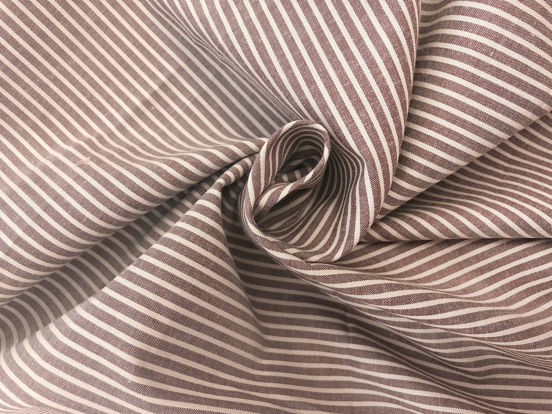 Japanese Cotton Yarn Dye Stripe in Brown