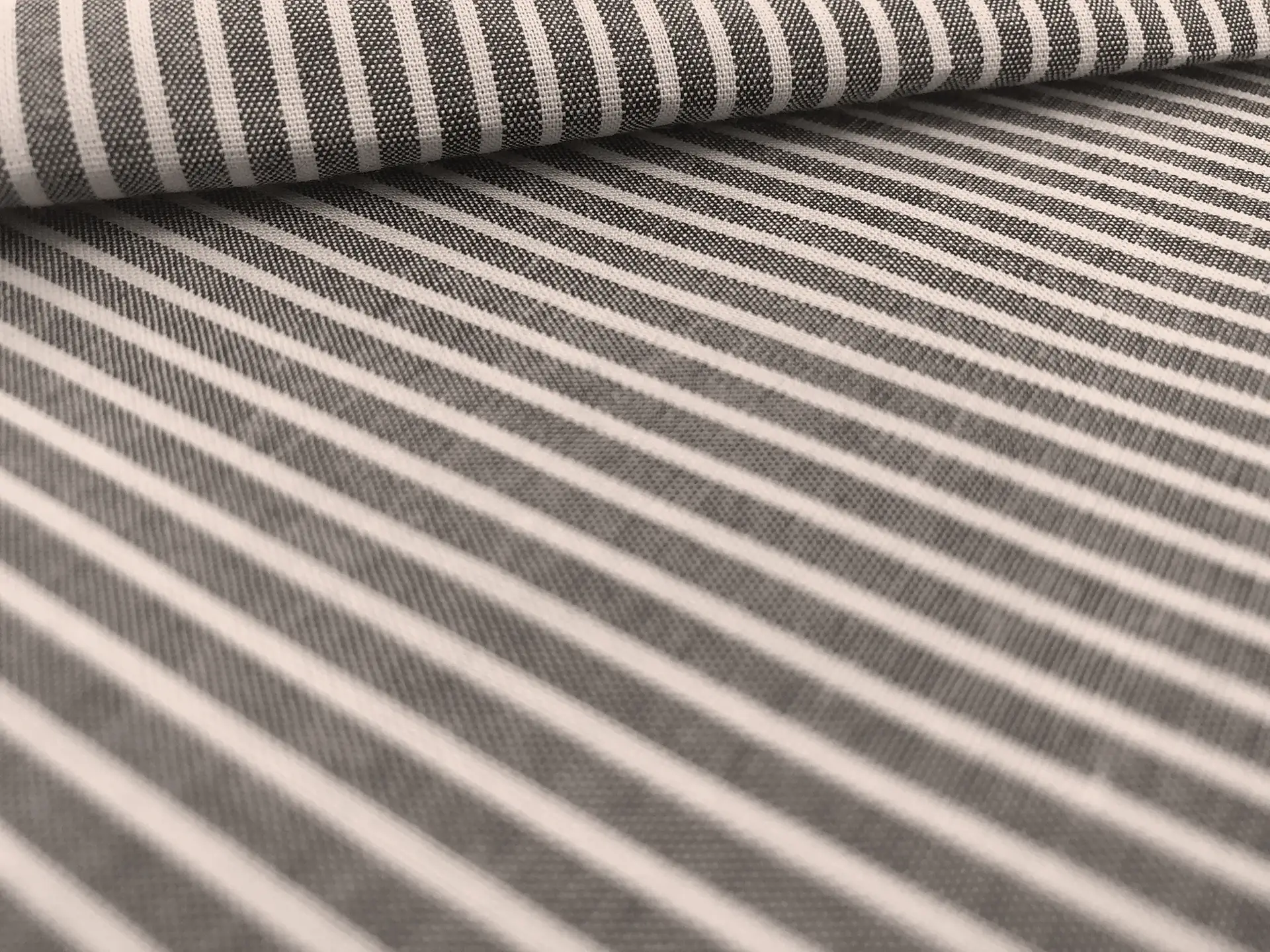 Japanese Cotton Yarn Dye Stripe in Black