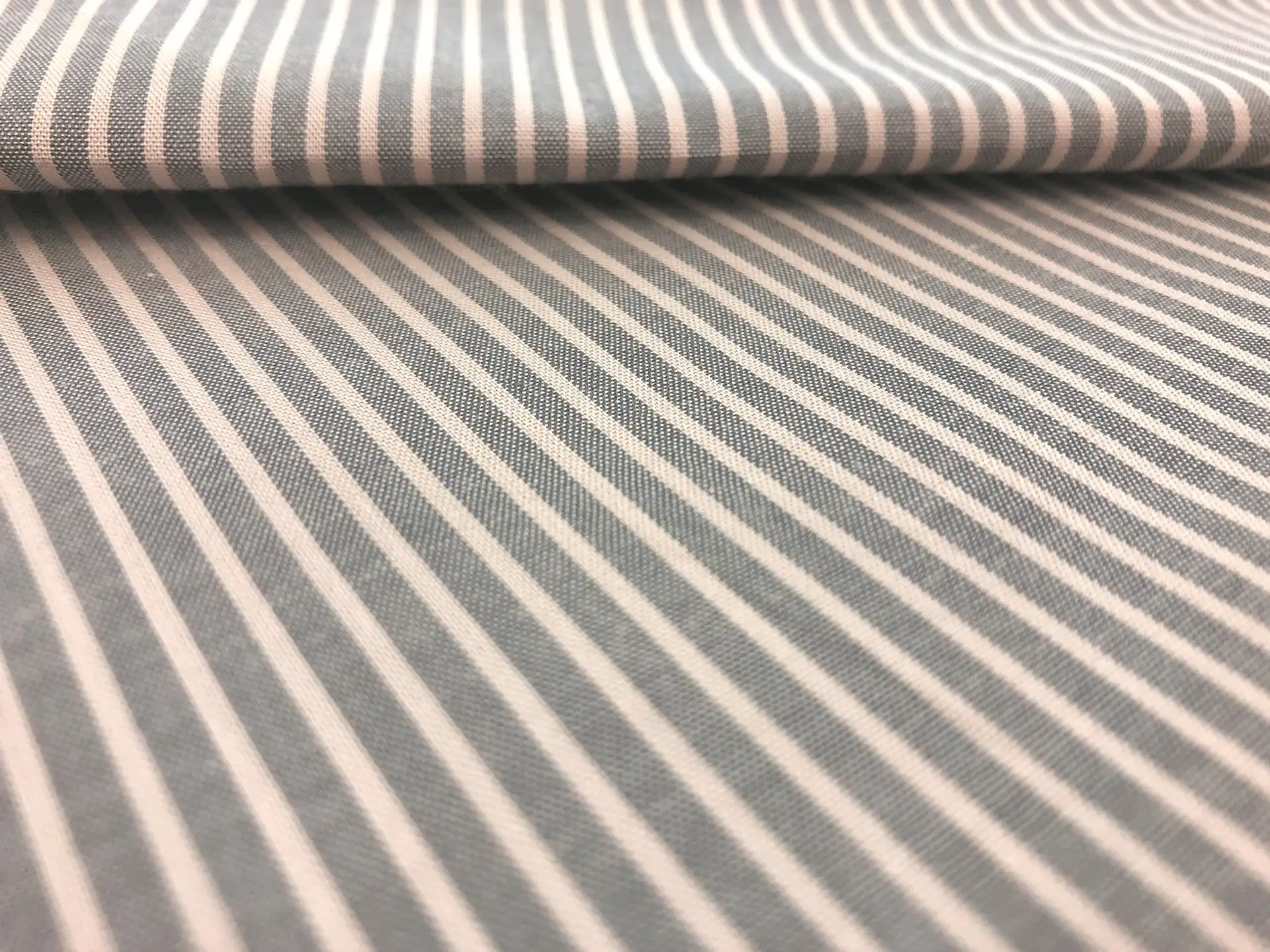 Japanese Cotton Yarn Dye Stripe in Grey
