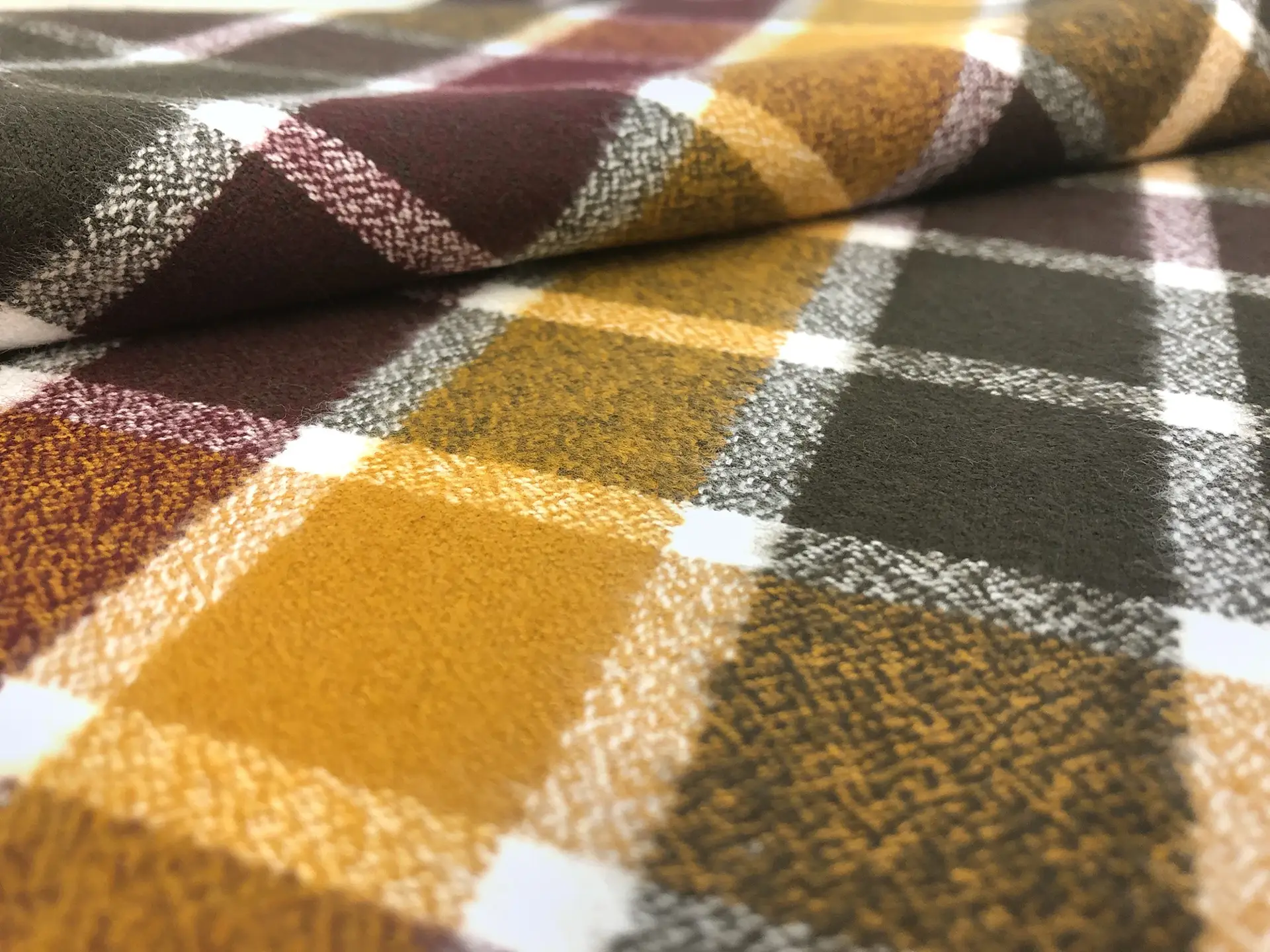 Cotton Flannel Plaid In Cider Wine
