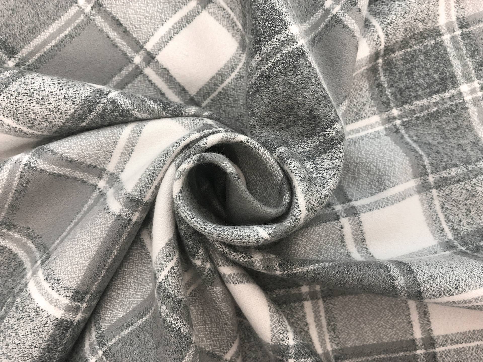 Cotton Flannel Plaid in Iron Grey