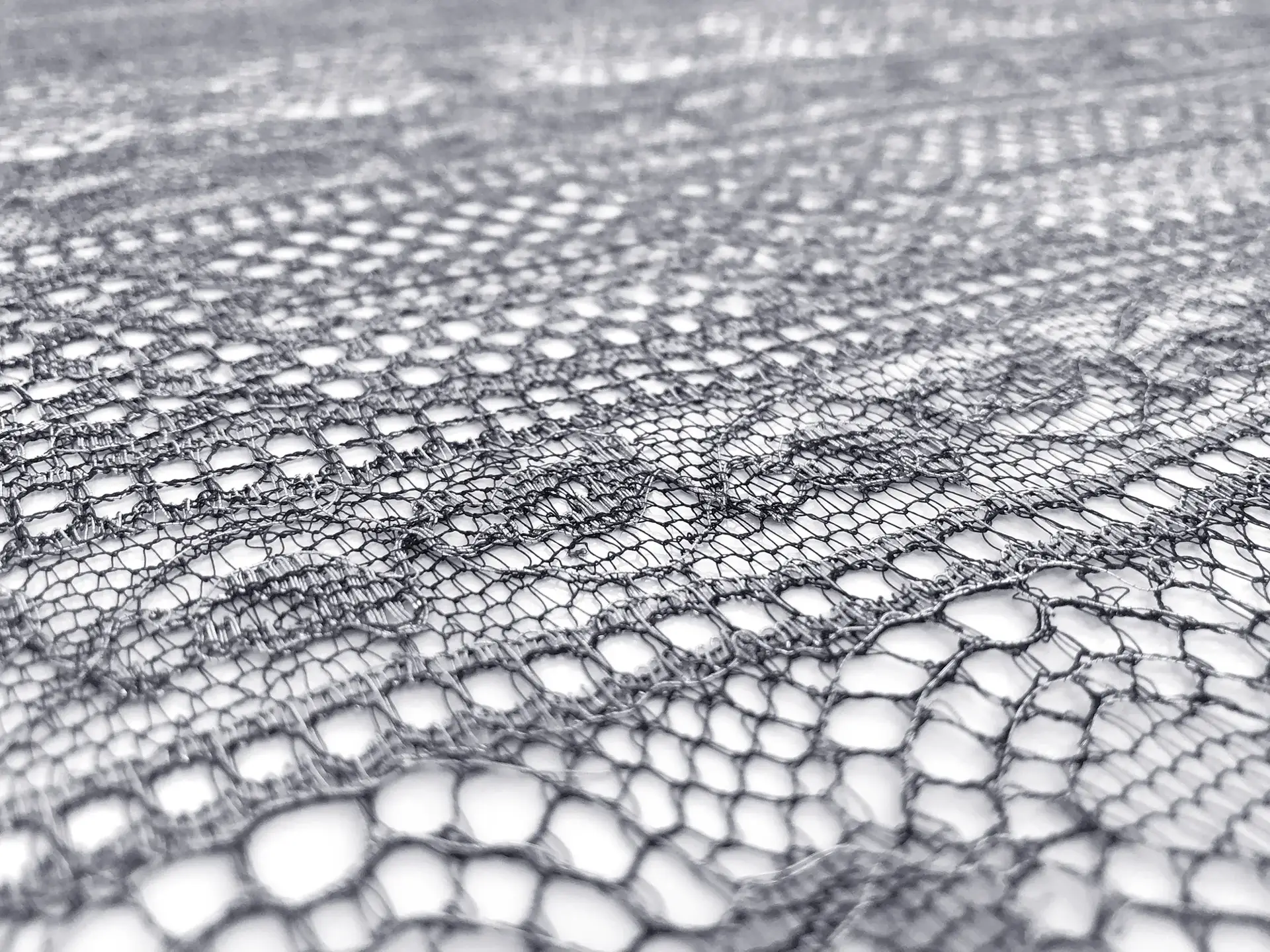 Metallic Lace with Ornamental Stripes in Navy and Silver 