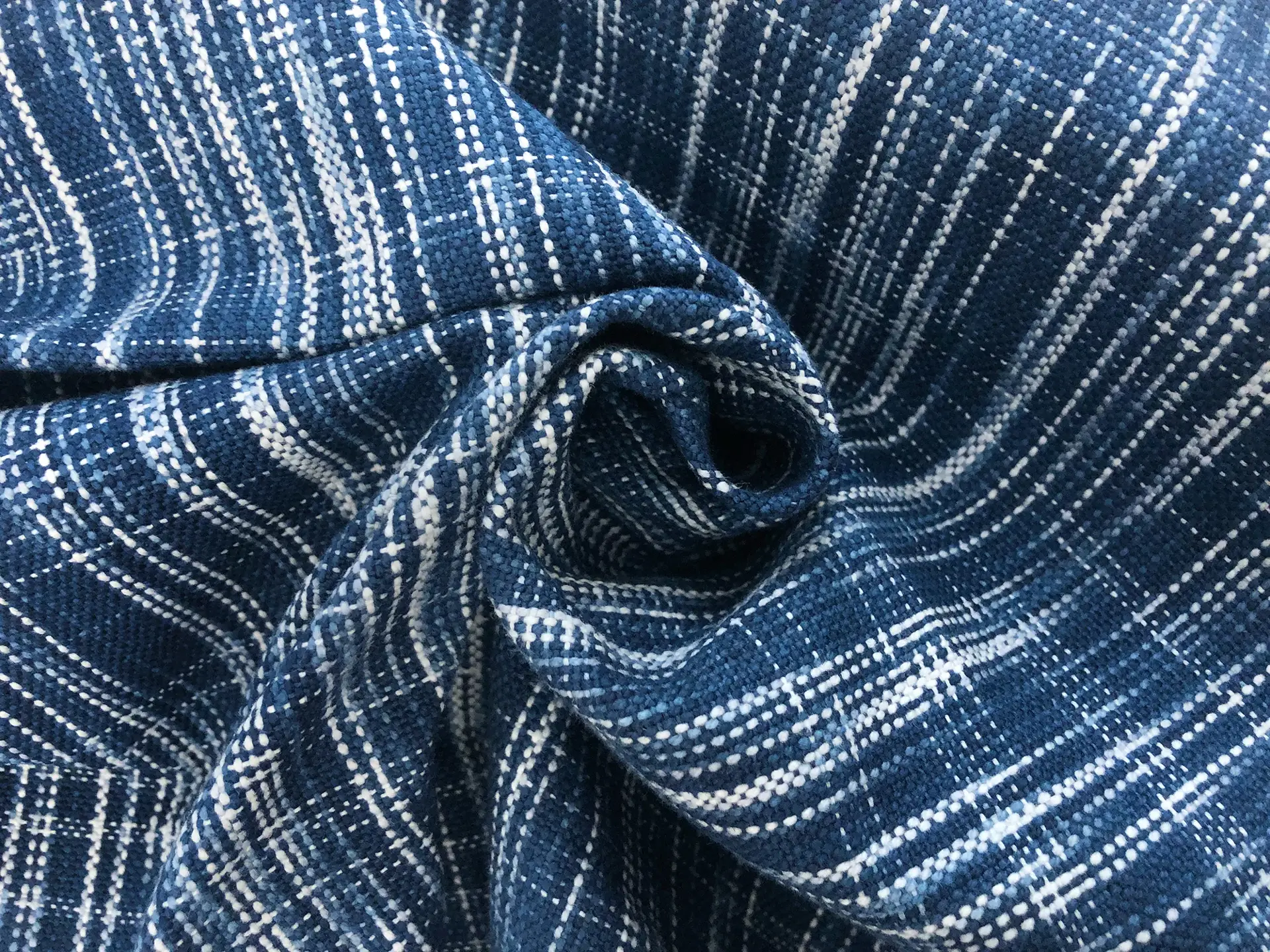 Cotton Upholstery Boho Tweed in Indigo