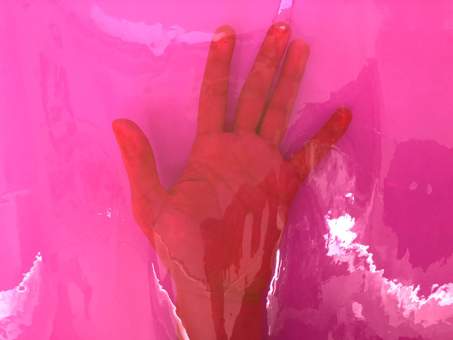 Clear Tinted Plastic in Hot Pink