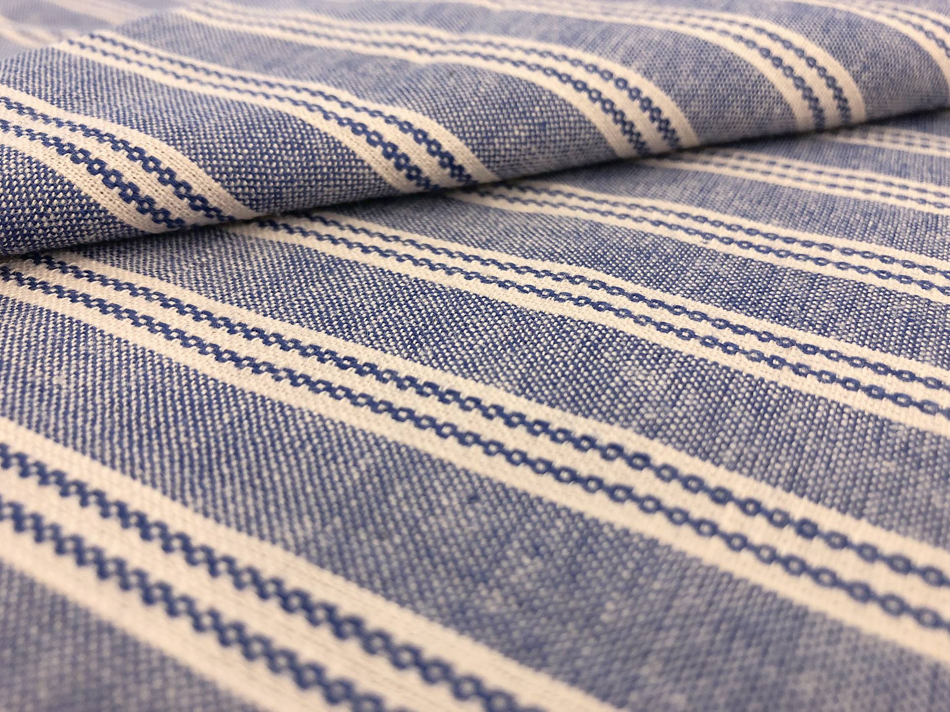 Yarn Dyed Cotton Novelty Stripe in Blue
