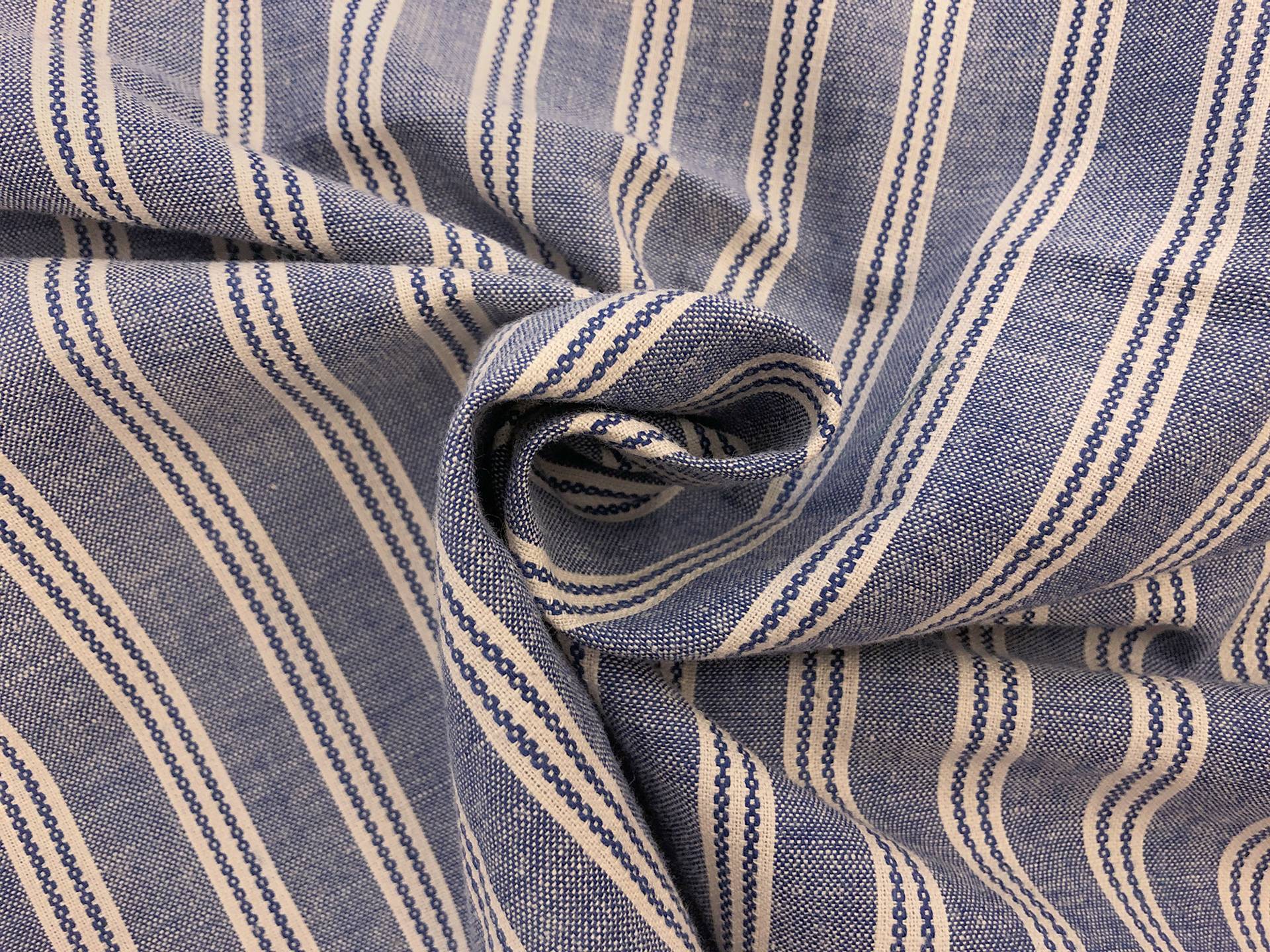 Yarn Dyed Cotton Novelty Stripe in Blue