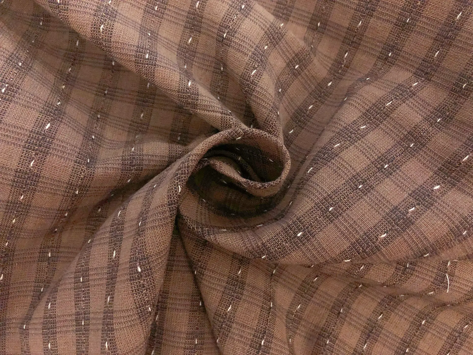 Yarn Dyed Cotton Plaid Novelty in Brown