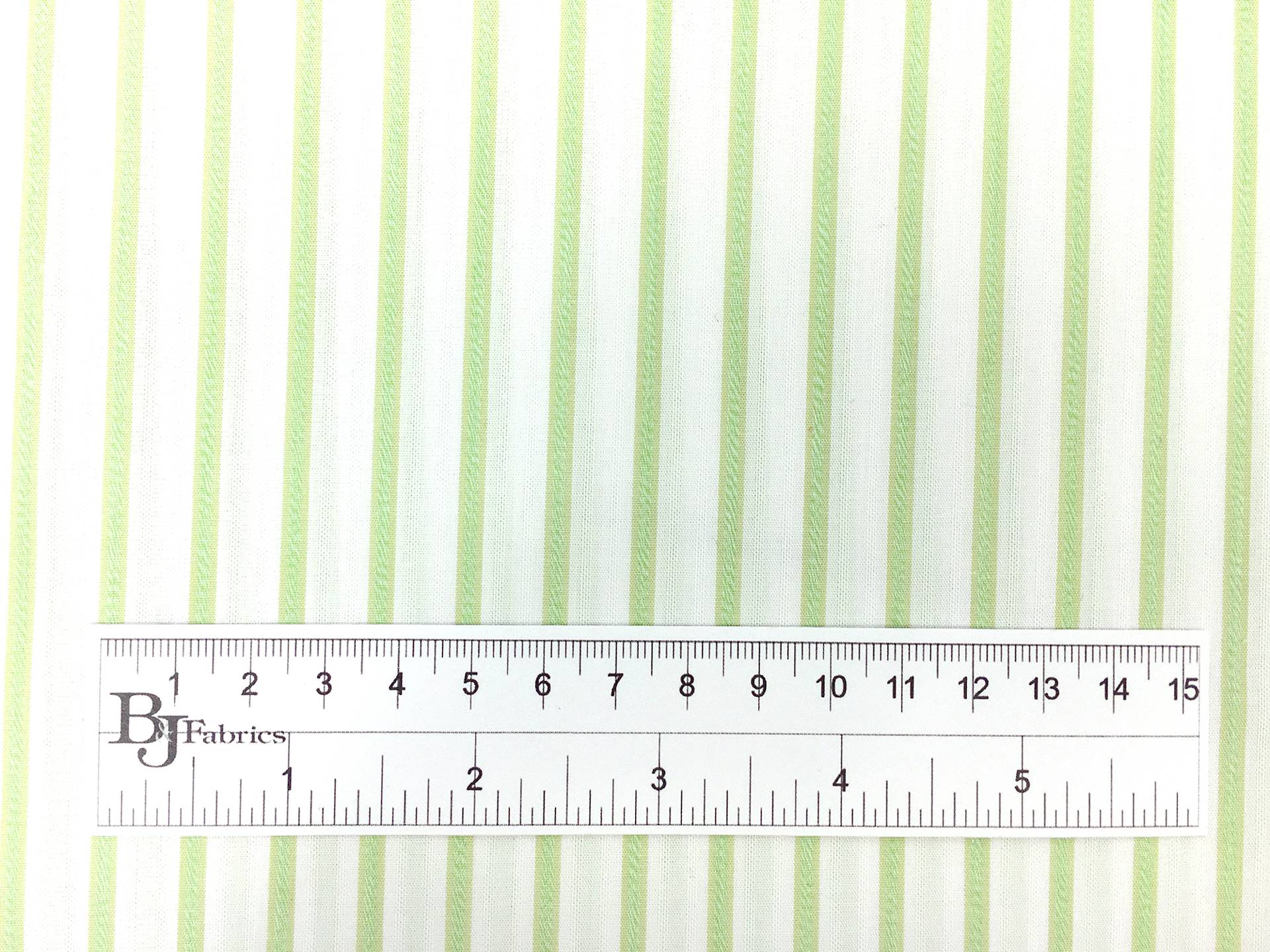 Cotton Shirting with Apple Green Woven Stripe