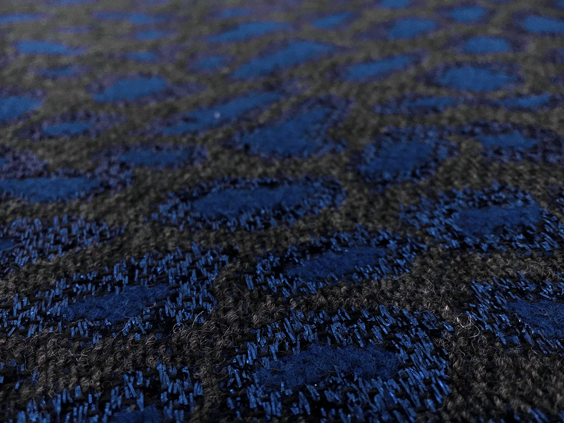 Acetate and Polyester Blend Metallic Chenille with Leopard Dots