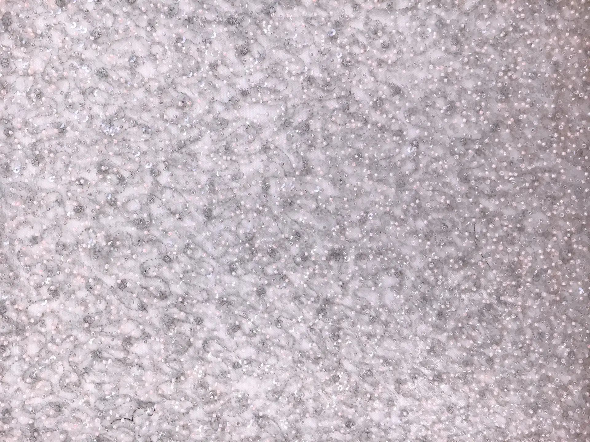 Beaded Nylon Tulle in Light Grey