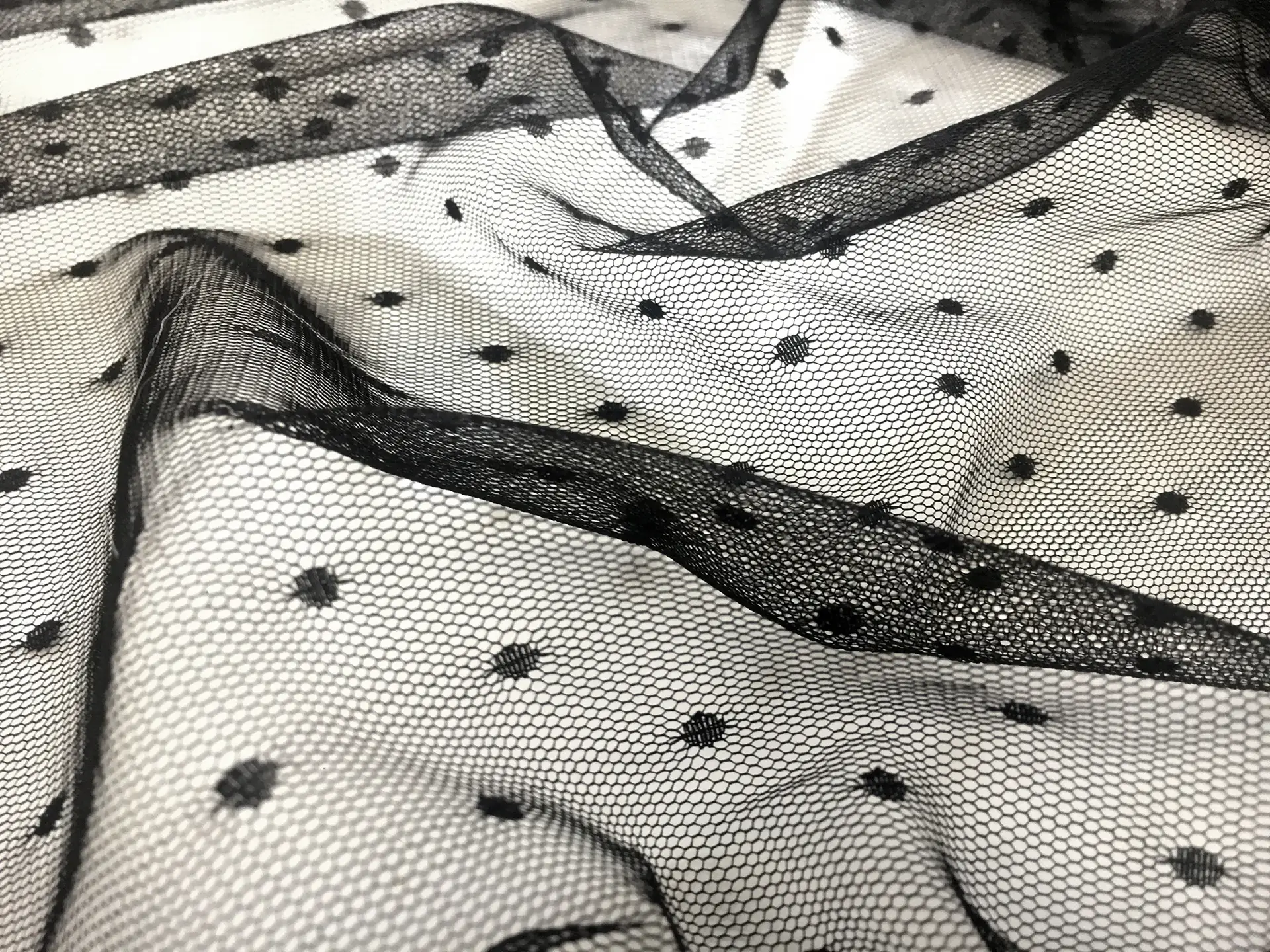 Point D'Esprit in Black
