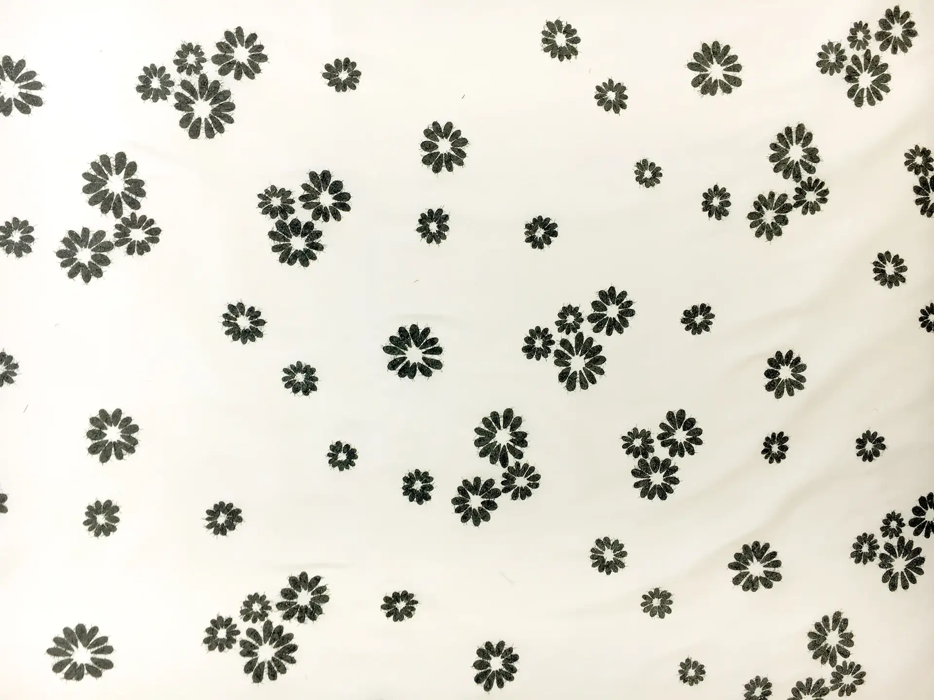 Metallic Flocking on Silk Faille