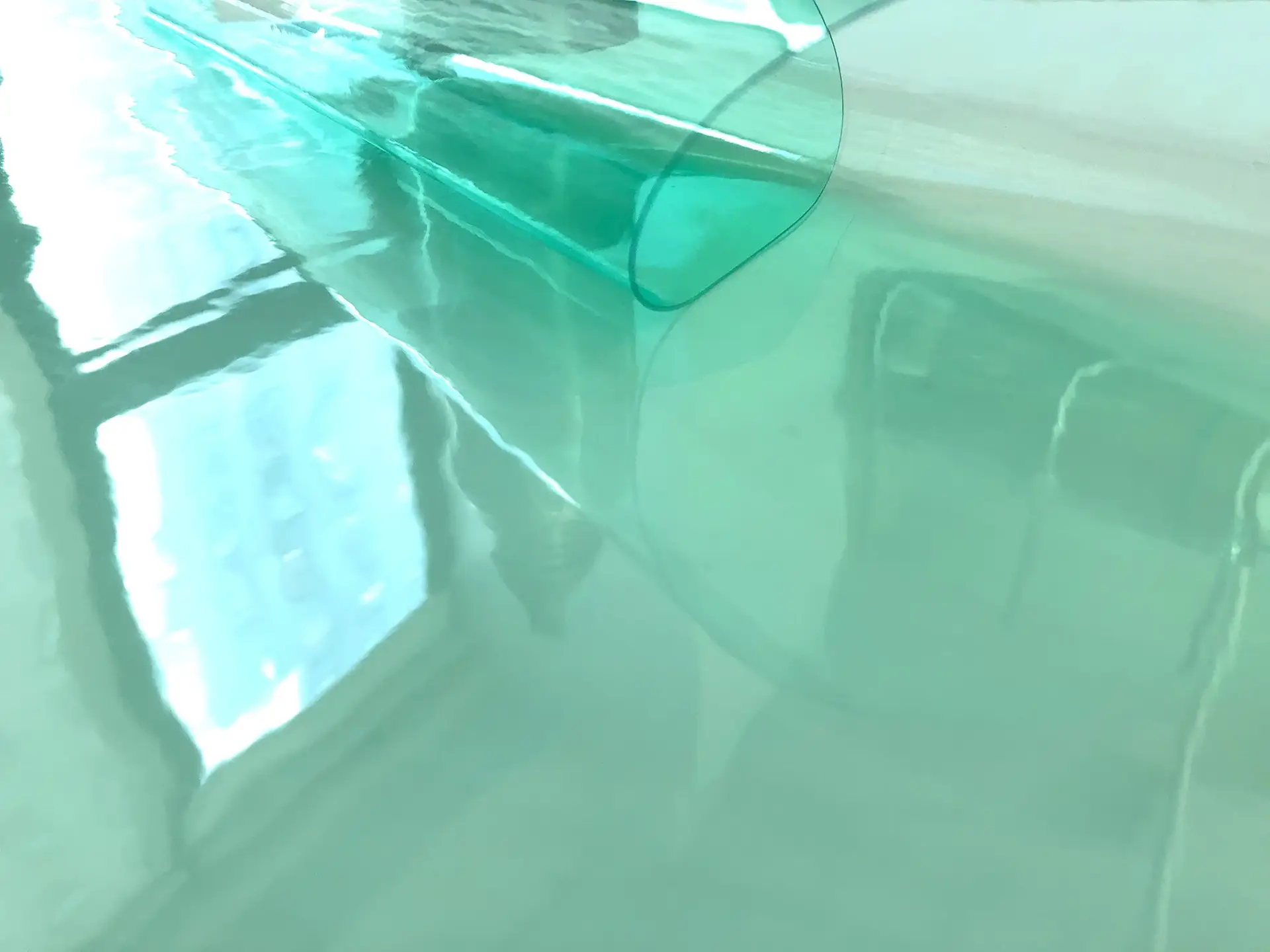 Clear Tinted Plastic in Aqua
